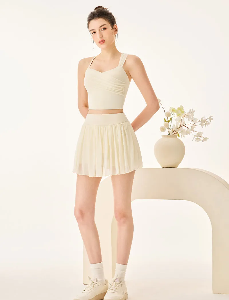 Mesh Tennis Set with Asymmetrical Strap Tank Top and Skirt sold by CRAVE by Frederick Wilhelm