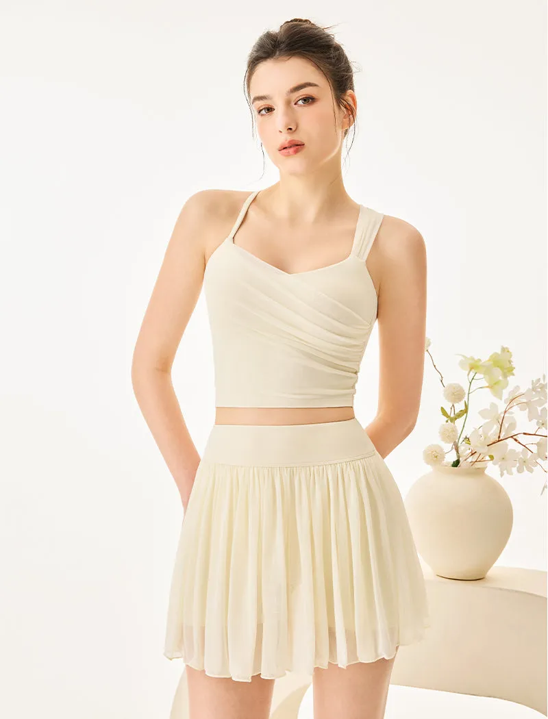 Mesh Tennis Set with Asymmetrical Strap Tank Top and Skirt sold by CRAVE by Frederick Wilhelm product image thumbnail 3