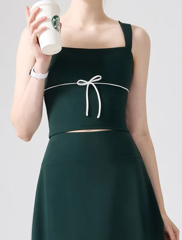 Color Blocked Tank Top Open Back Shirt with Built-in Bra Pad made by CRAVE by Frederick Wilhelm