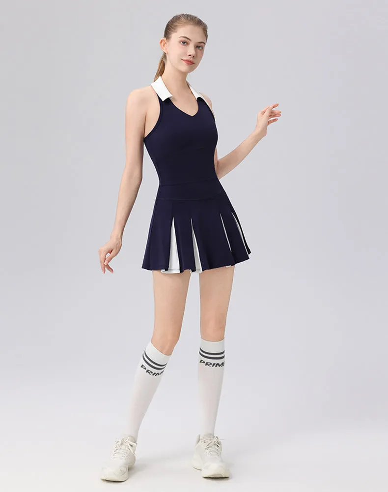 Colorblock Tennis Golf Sets with Polo Collared Top and Skirt sold by CRAVE by Frederick Wilhelm product image thumbnail 3