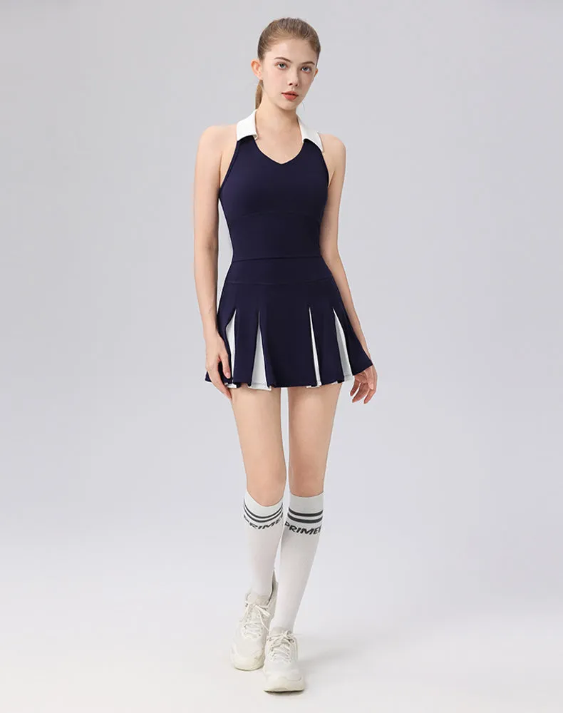 Colorblock Tennis Golf Sets with Polo Collared Top and Skirt sold by CRAVE by Frederick Wilhelm product image thumbnail 2