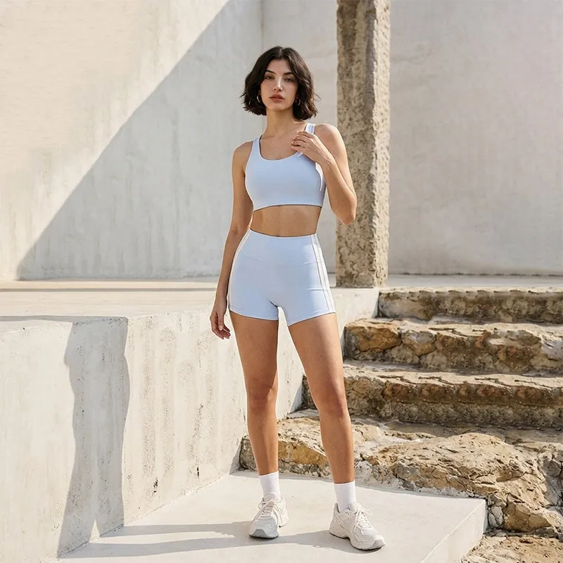 High Waist Workout Biker Shorts Color Block Sport Yoga Short made by CRAVE by Frederick Wilhelm