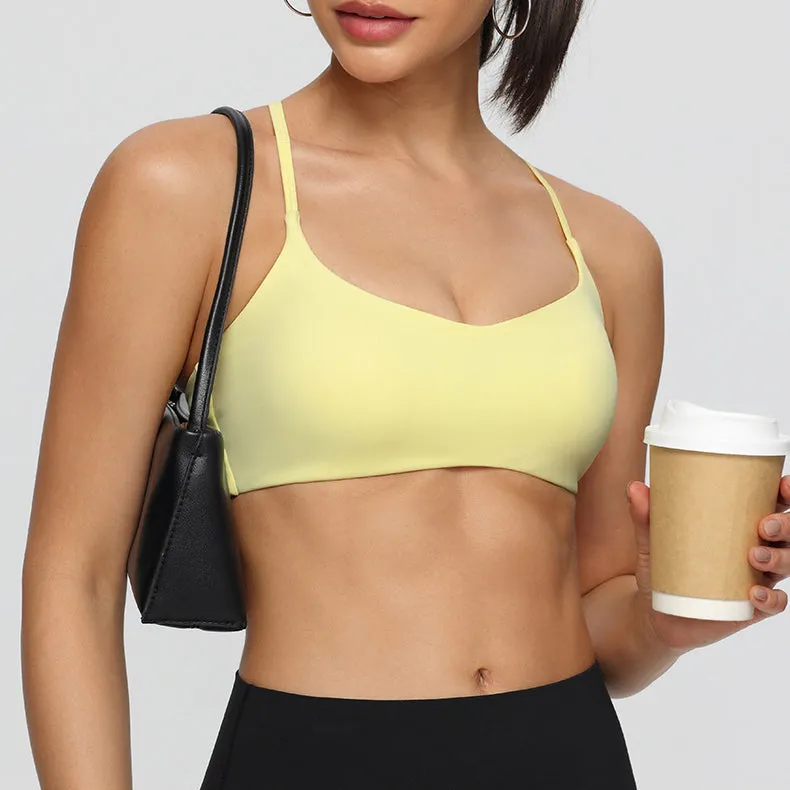 Twist Cross Back Sports Bra Adjustable Thin Straps Yoga Tops sold by CRAVE by Frederick Wilhelm product image thumbnail 2
