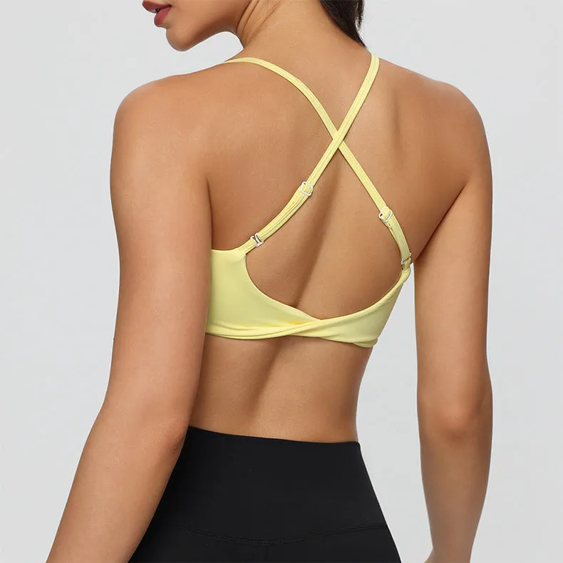 Twist Cross Back Sports Bra Adjustable Thin Straps Yoga Tops sold by CRAVE by Frederick Wilhelm product image thumbnail 5