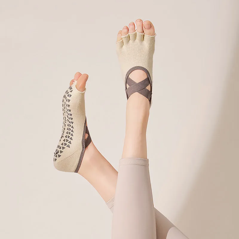 Crisscross Straps Yoga Socks Non Slip Five Toe Ballet Socks made by CRAVE by Frederick Wilhelm