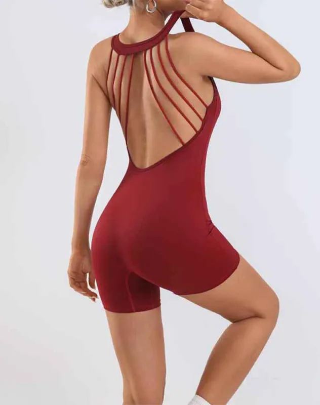 Halter Open Back Jumpsuits One Piece Yoga Short Bodysuits made by CRAVE by Frederick Wilhelm
