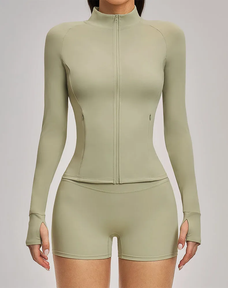 Cropped Athletic Jacket with Pockets and Thumb Holes sold by CRAVE by Frederick Wilhelm product image thumbnail 4
