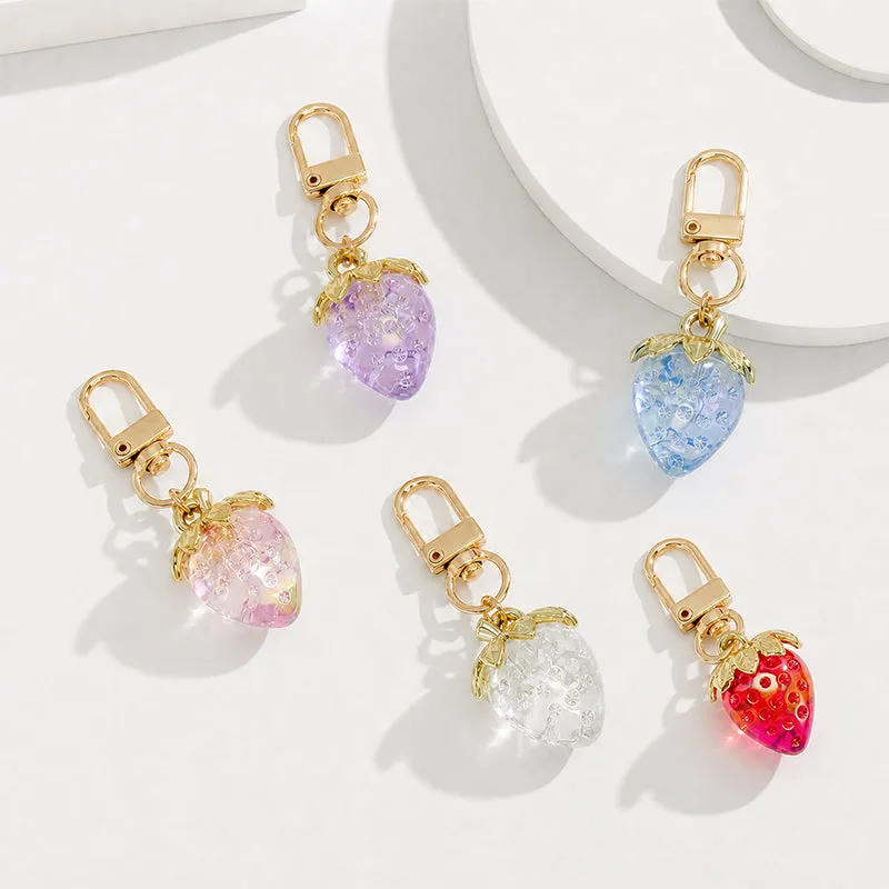 Strawberry Bag Keychain Kawaii Metal Fruit Purse Charms made by CRAVE by Frederick Wilhelm