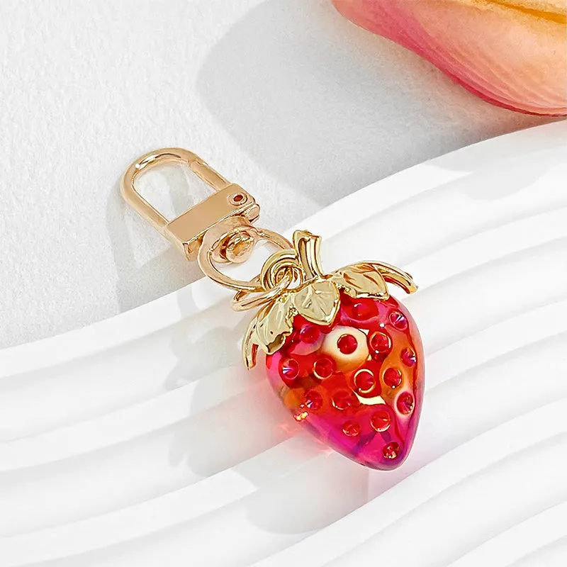 Strawberry Bag Keychain Kawaii Metal Fruit Purse Charms sold by CRAVE by Frederick Wilhelm product image thumbnail 2