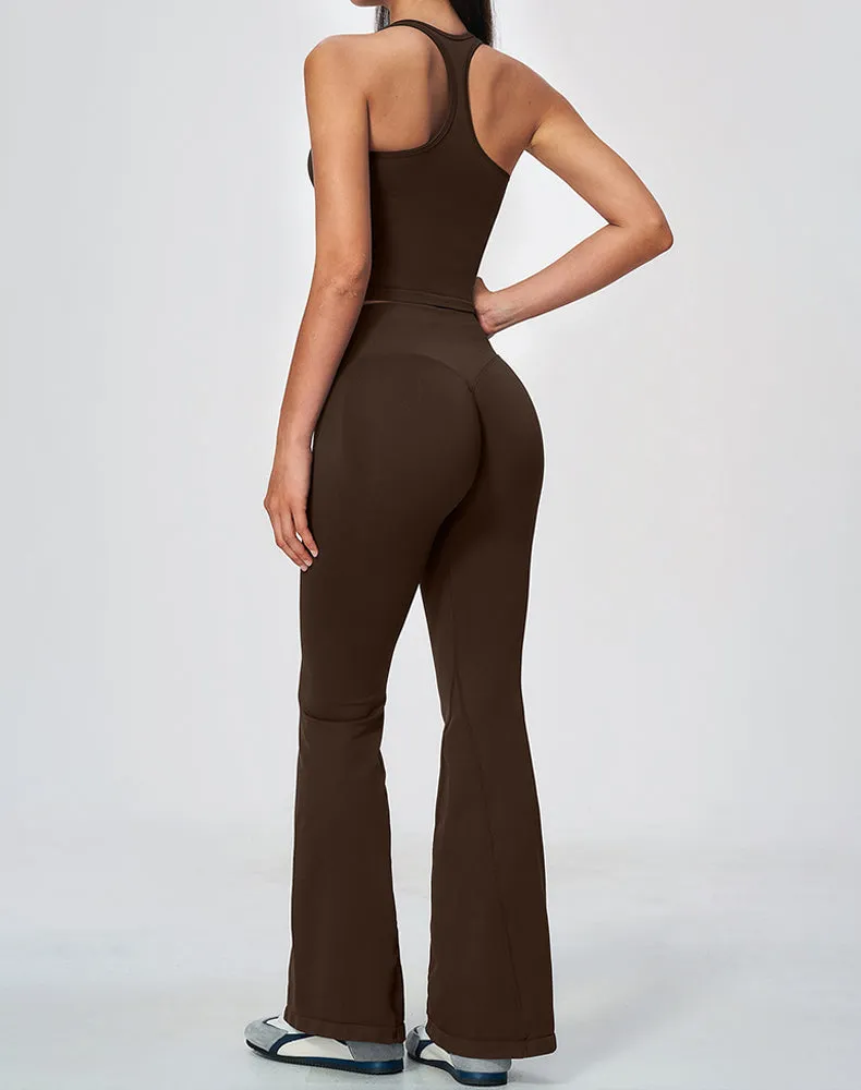 2-Piece Athletic Set Ribbed Tank Top and Flare Pants sold by CRAVE by Frederick Wilhelm product image thumbnail 3