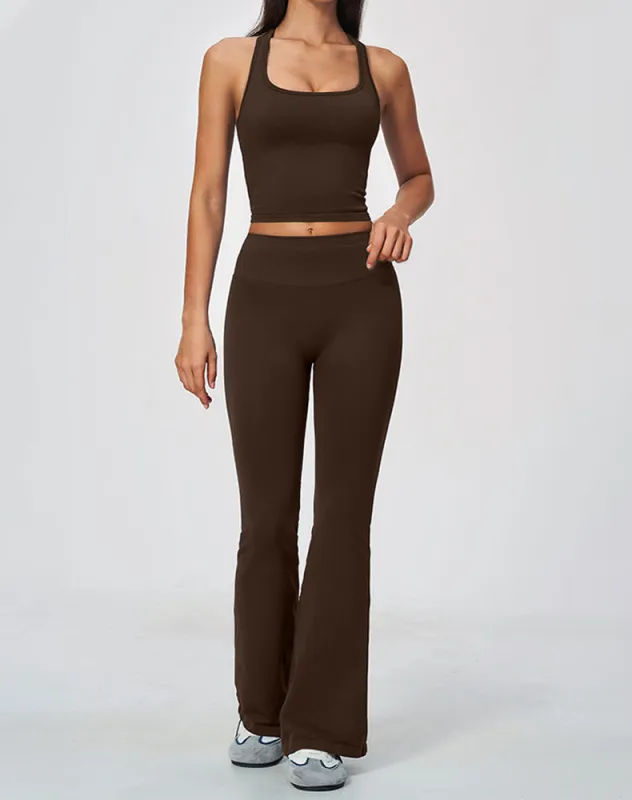 2-Piece Athletic Set Ribbed Tank Top and Flare Pants made by CRAVE by Frederick Wilhelm