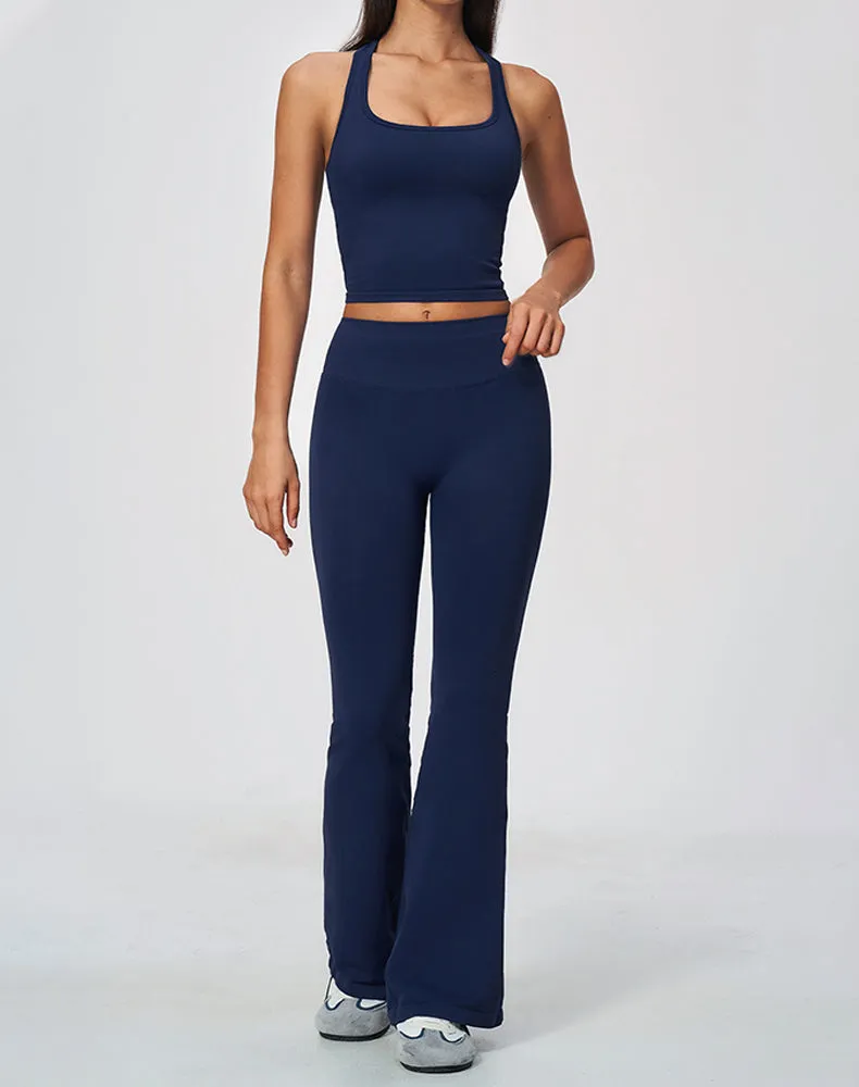 2-Piece Athletic Set Ribbed Tank Top and Flare Pants sold by CRAVE by Frederick Wilhelm product image thumbnail 4