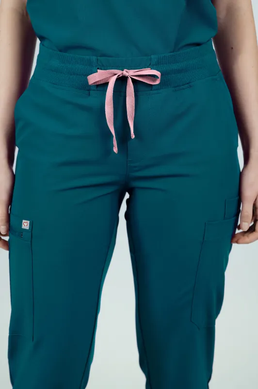 Jasmine Cargo Women's Caribbean Blue Scrub Pants sold by Create Amor
