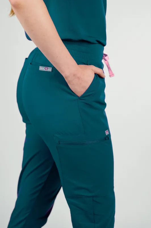 Ivy Jogger Women's Caribbean Blue Scrub Pants sold by Create Amor