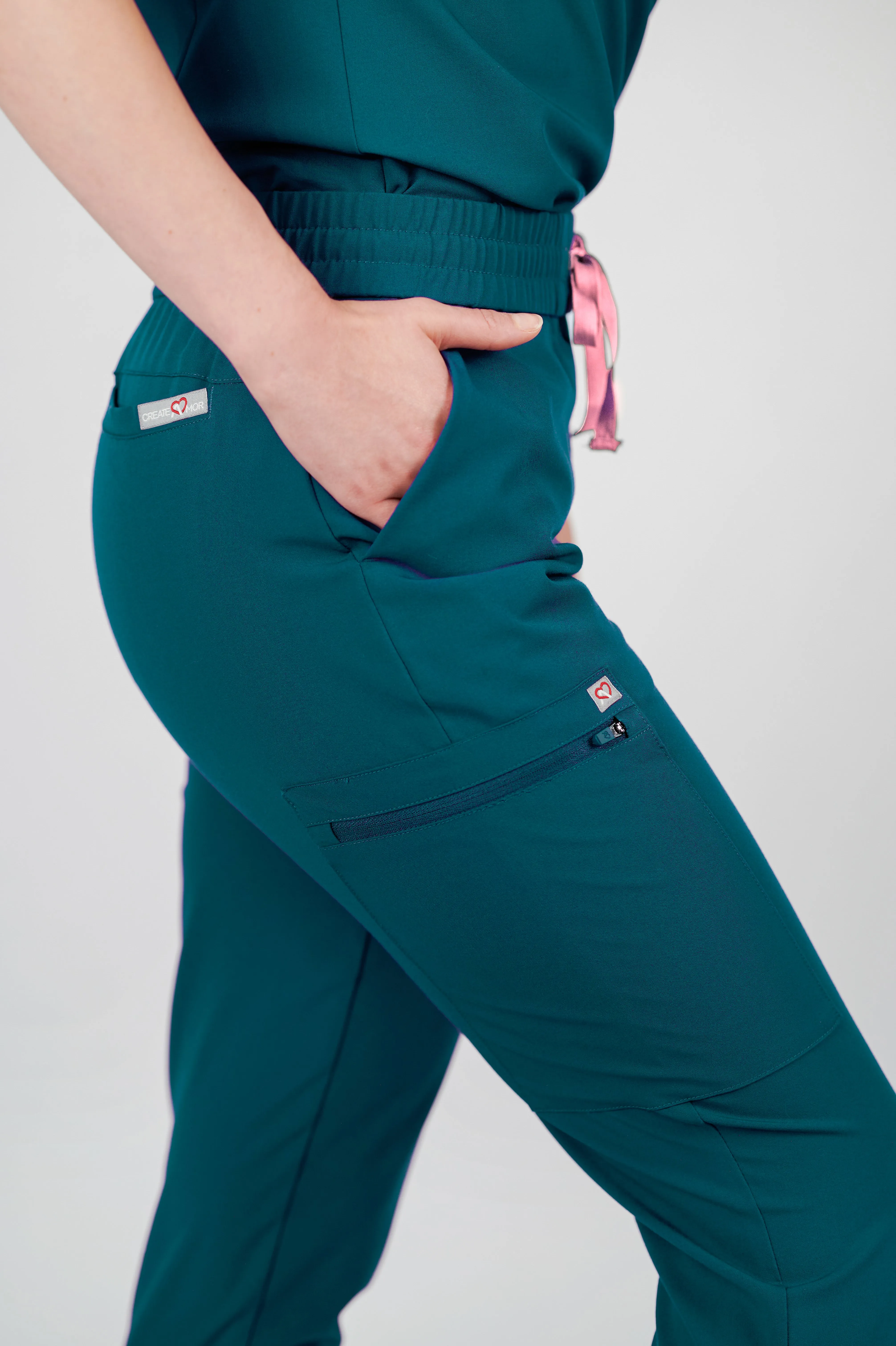 Clover Jogger Women's Caribbean Blue Scrub Pants sold by Create Amor