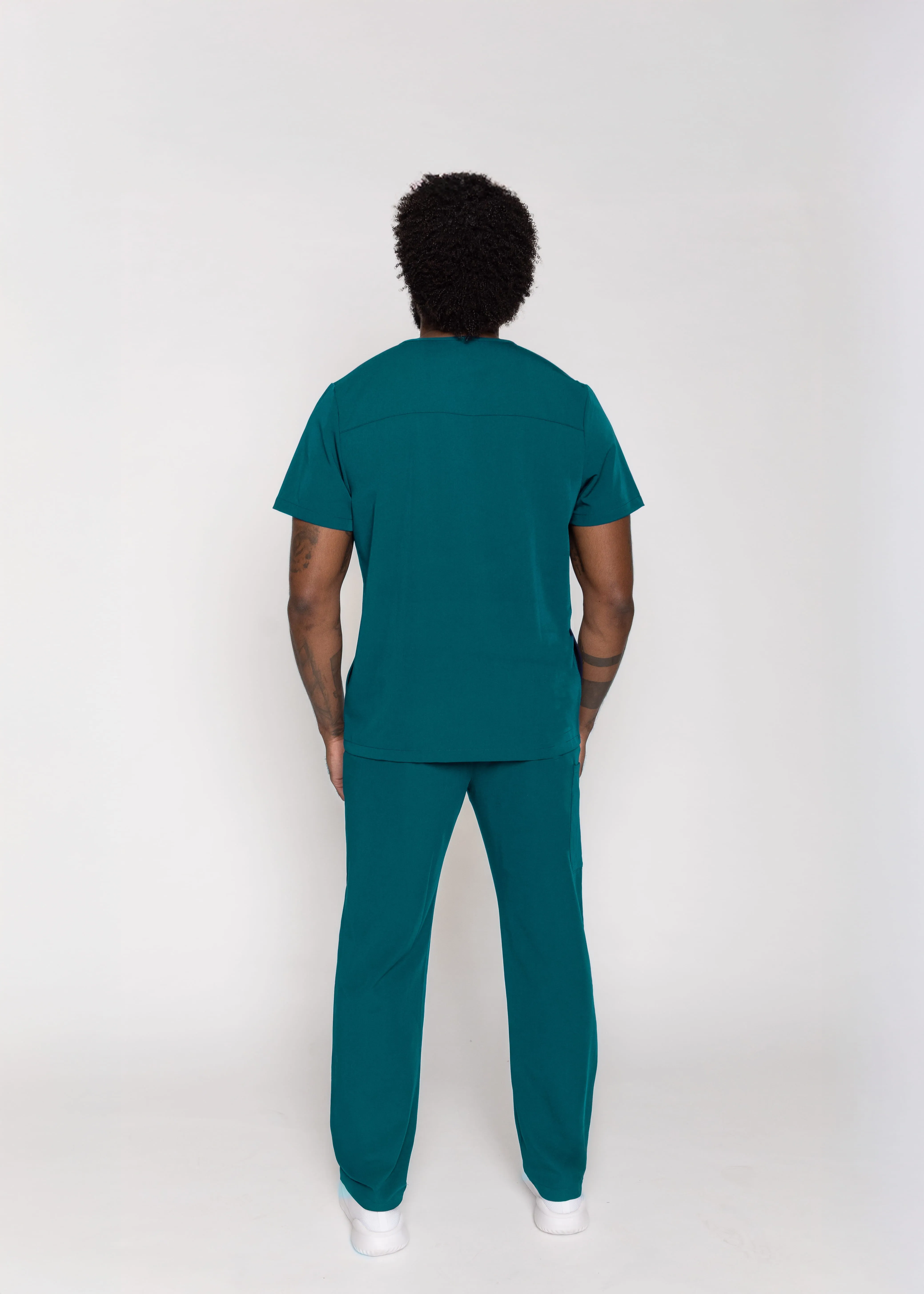 Paris One-Pocket Men's Caribbean Blue Scrub Top sold by Create Amor product image thumbnail 2