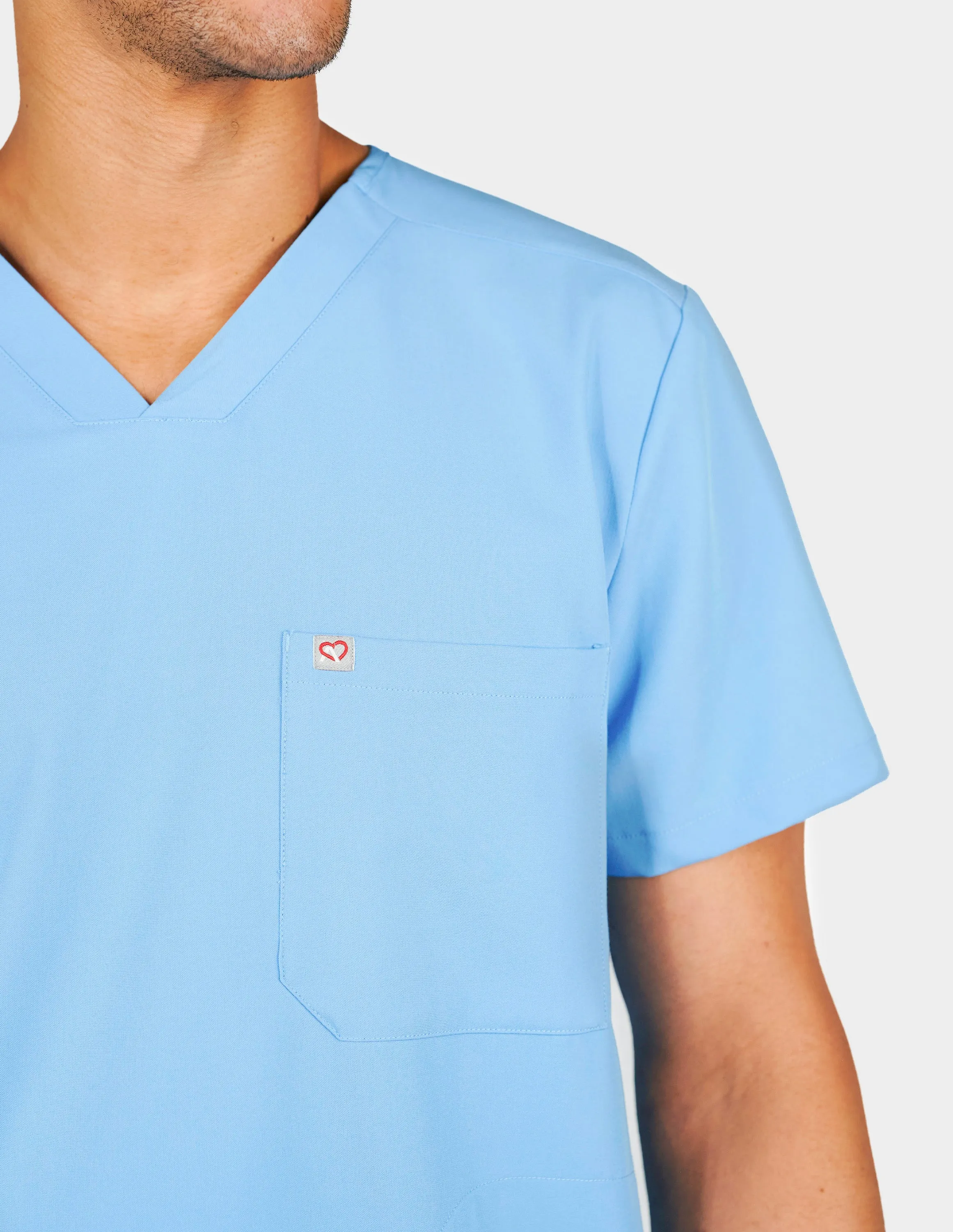 Venice Three-Pocket Mens Ceil Blue Scrub Top sold by Create Amor product image thumbnail 3