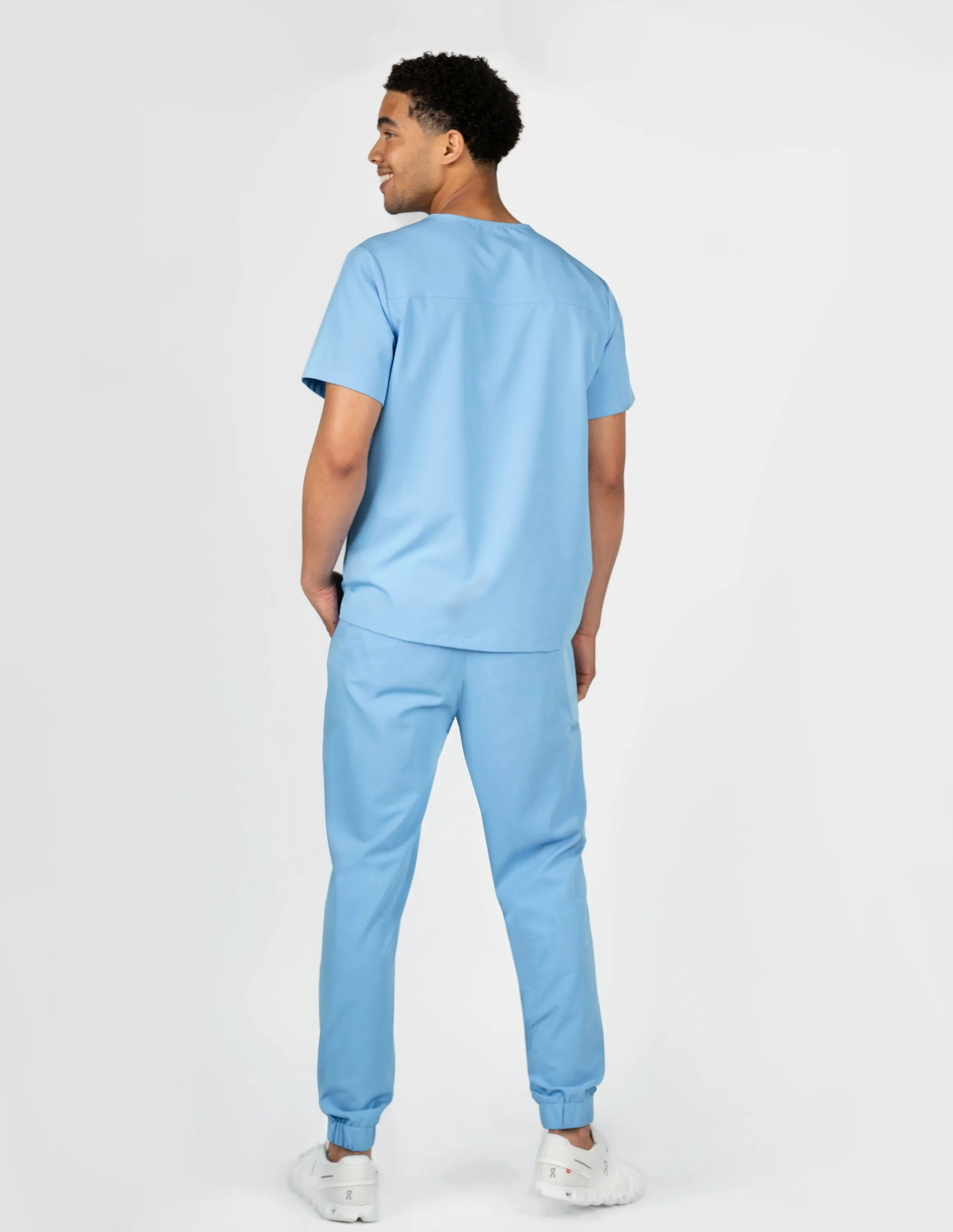 Venice Three-Pocket Mens Ceil Blue Scrub Top sold by Create Amor product image thumbnail 4