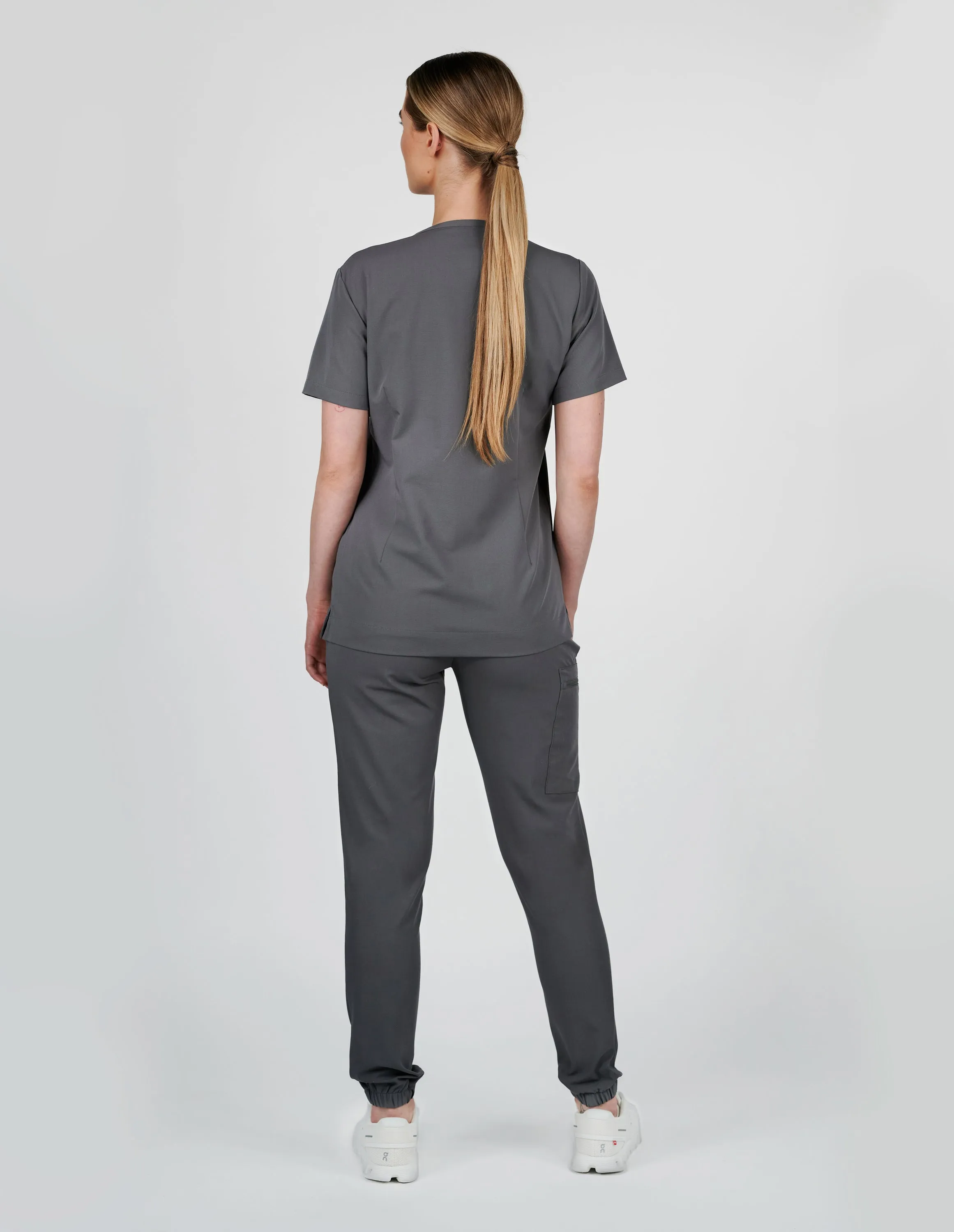 Rose One-Pocket Womens Charcoal Scrub Top sold by Create Amor product image thumbnail 4