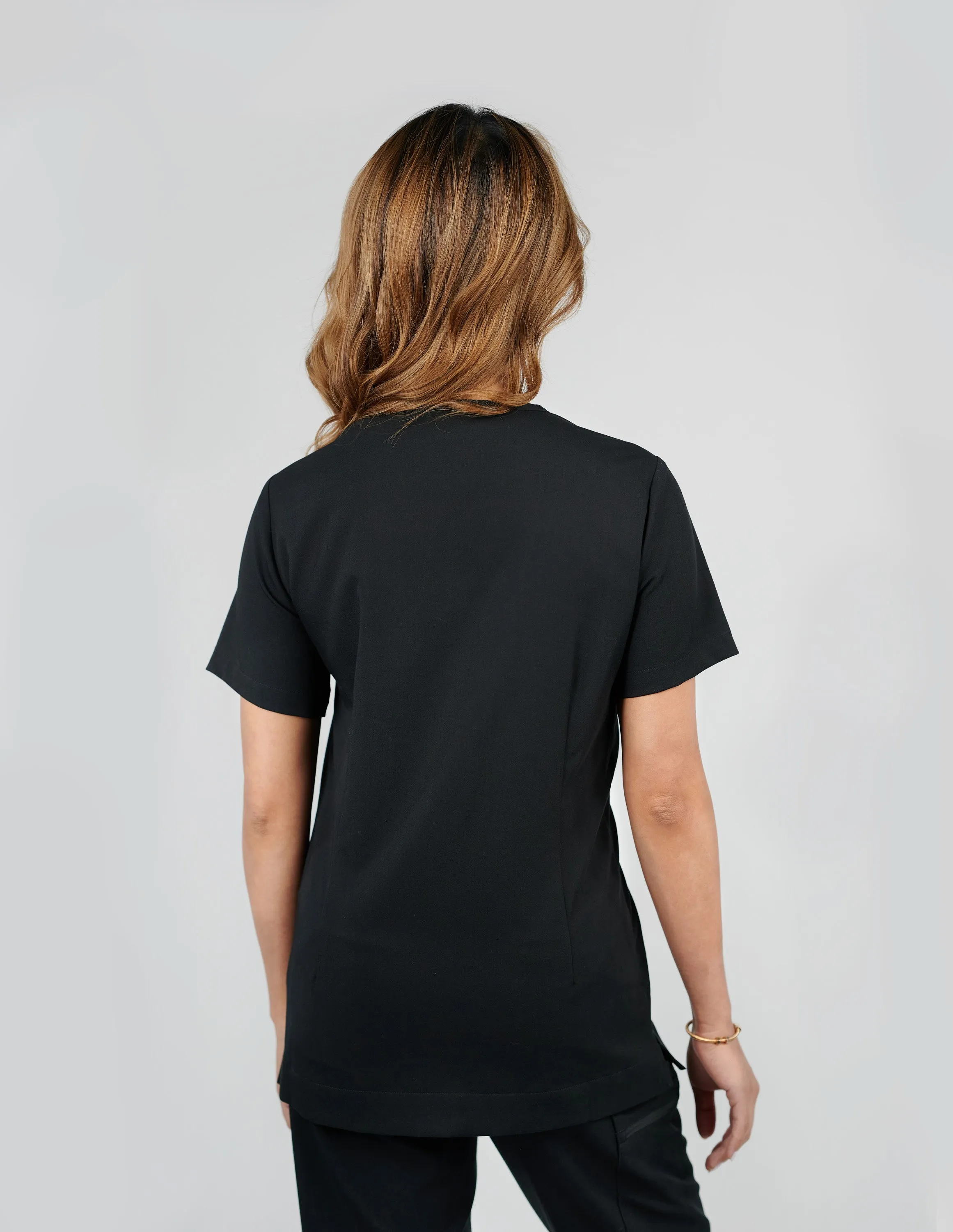 Rose One-Pocket Womens Black Scrub Top sold by Create Amor product image thumbnail 4