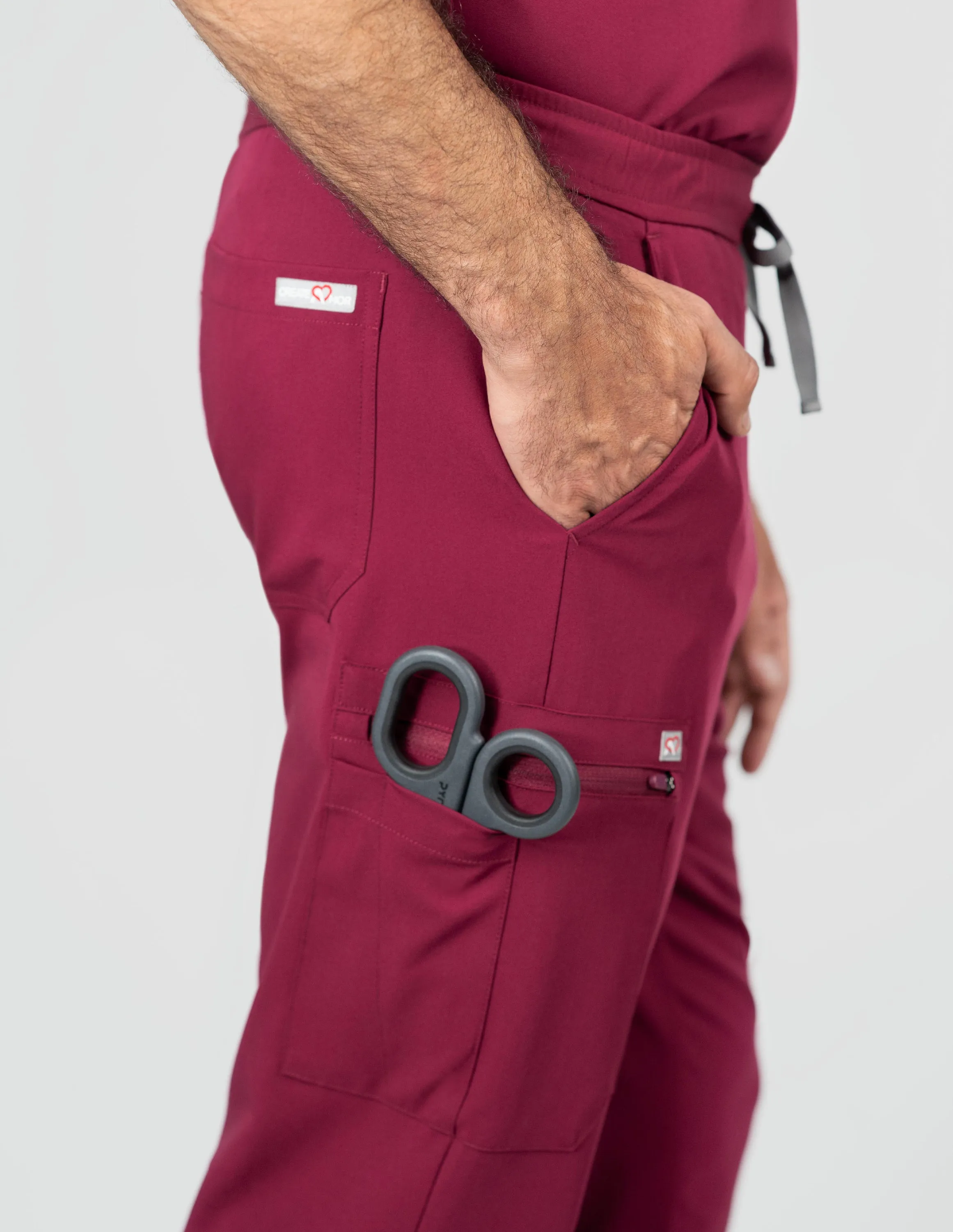 Prague Cargo Men's Maroon Scrub Pants sold by Create Amor product image thumbnail 3