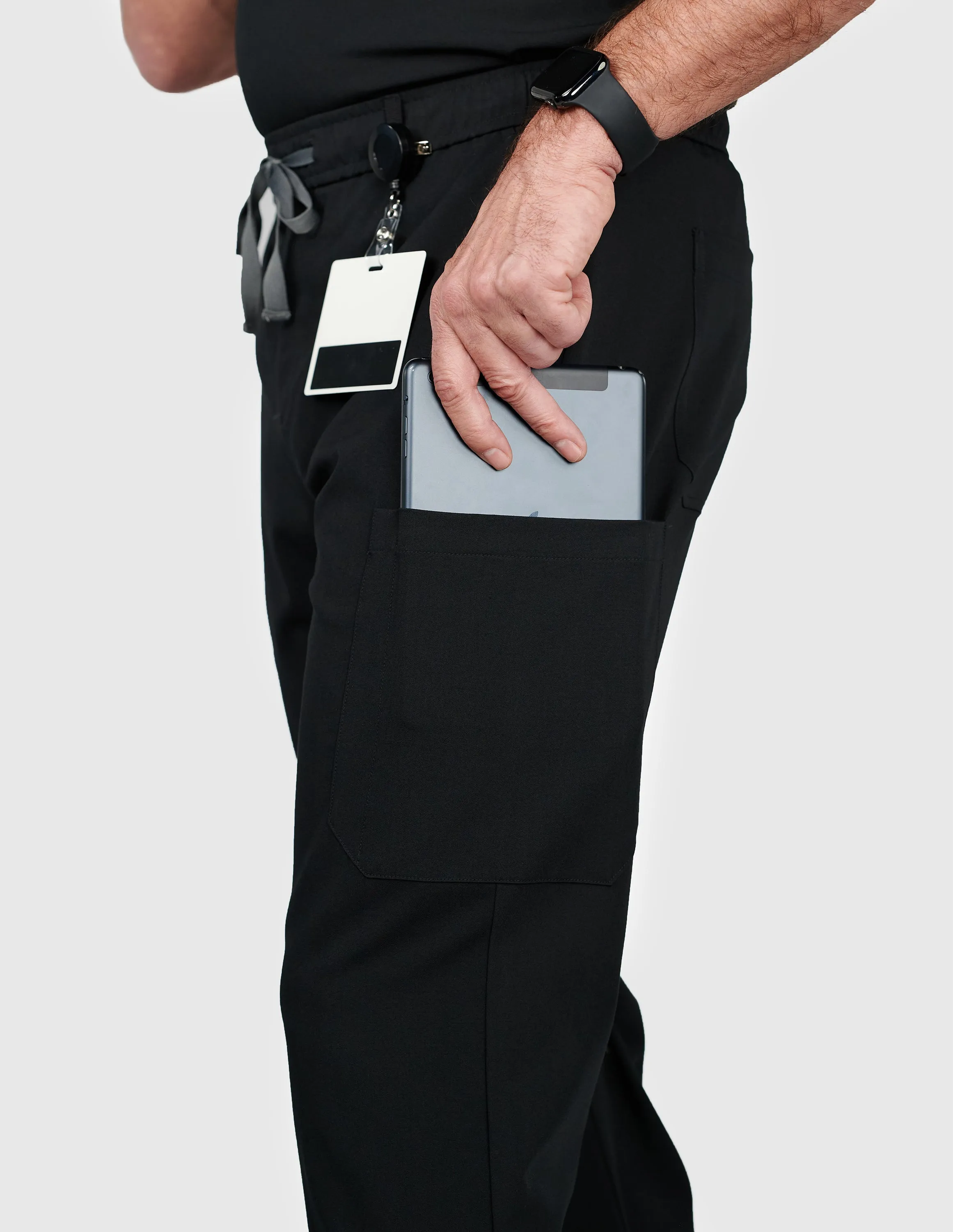 Prague Cargo Men's Black Scrub Pants sold by Create Amor product image thumbnail 3