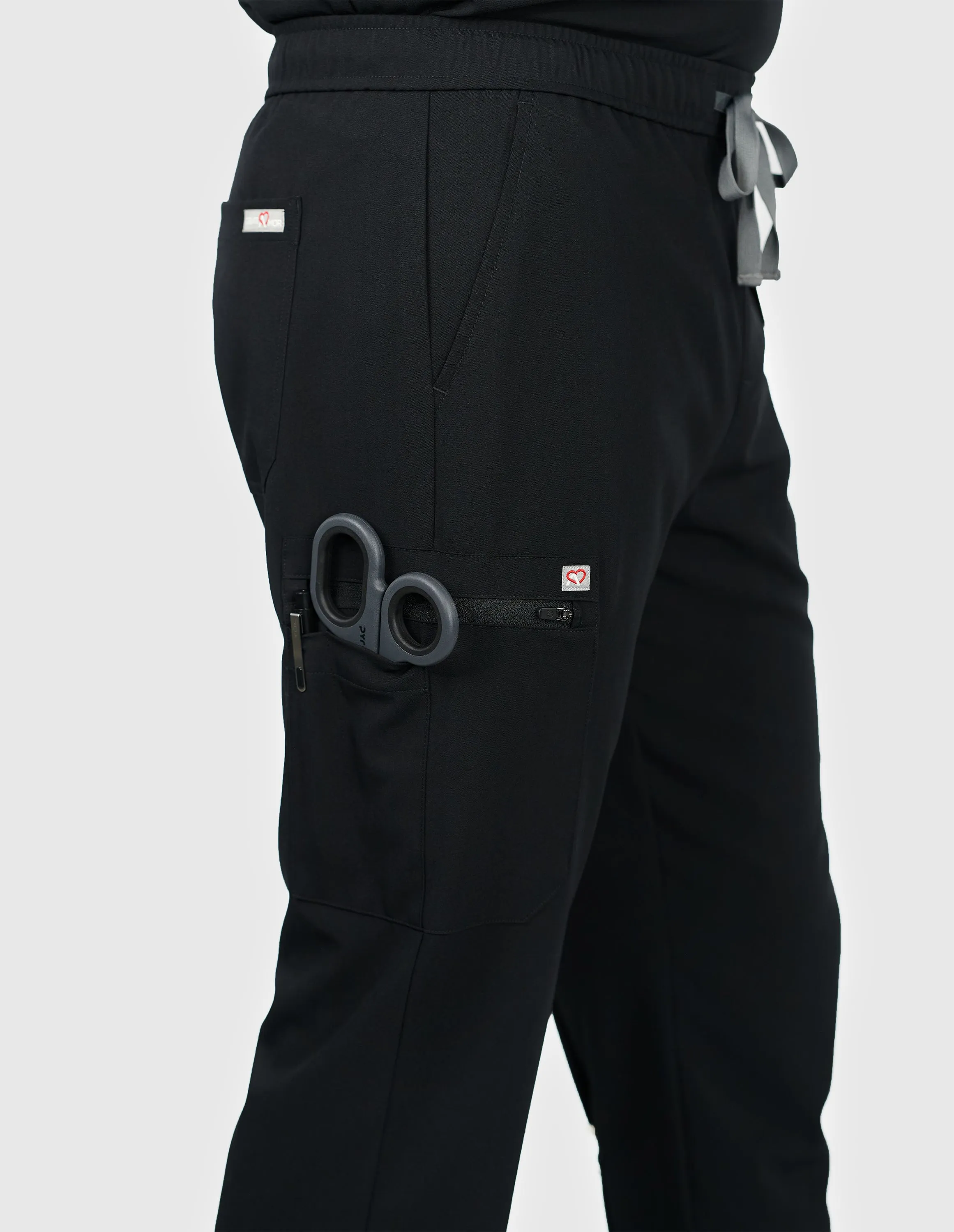 Prague Cargo Men's Black Scrub Pants sold by Create Amor product image thumbnail 4