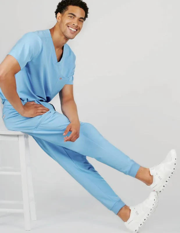 Kyoto Jogger Men's Ceil Blue Scrub Pants sold by Create Amor