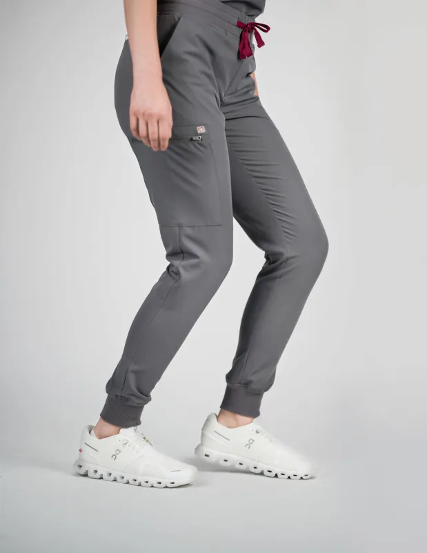 Ivy Jogger Women's Charcoal Scrub Pants sold by Create Amor