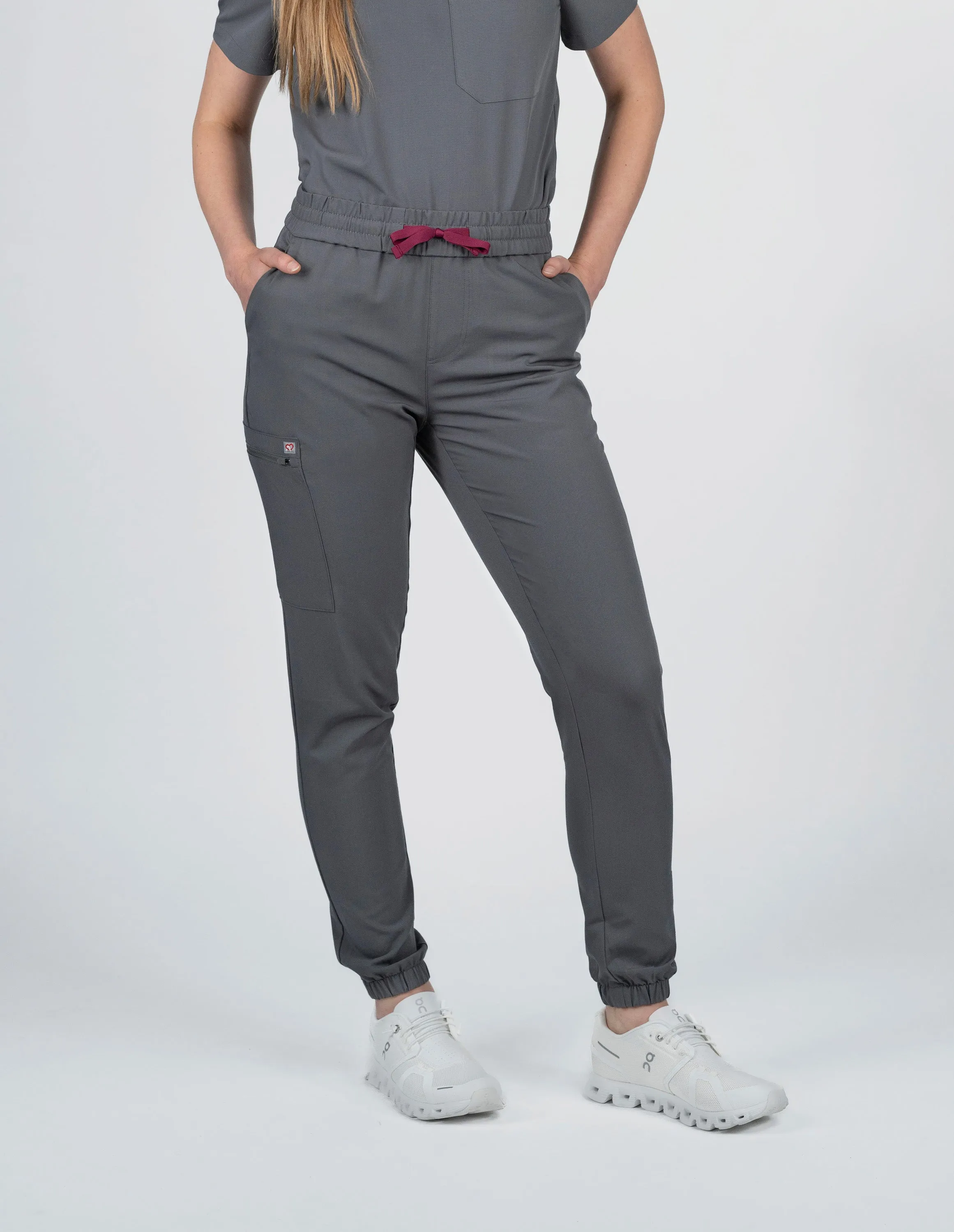 Clover Jogger Women's Charcoal Scrub Pants sold by Create Amor