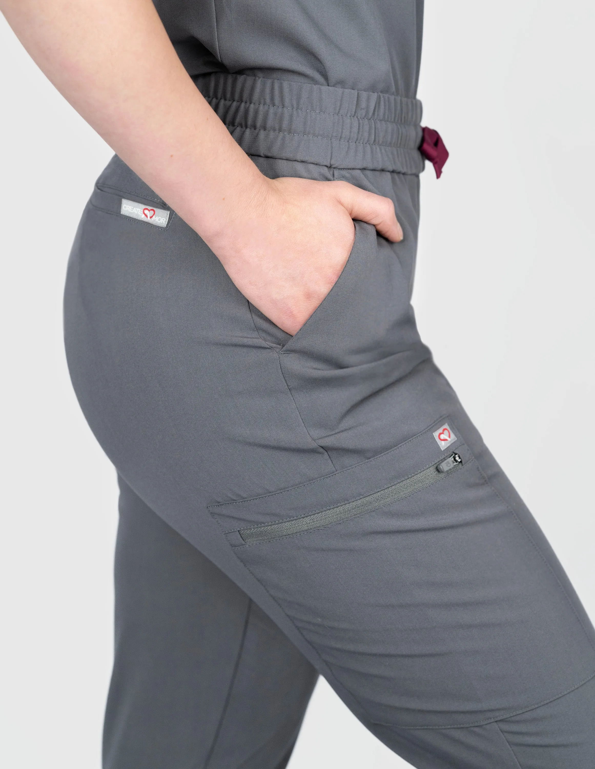 Clover Jogger Women's Charcoal Scrub Pants sold by Create Amor product image thumbnail 5