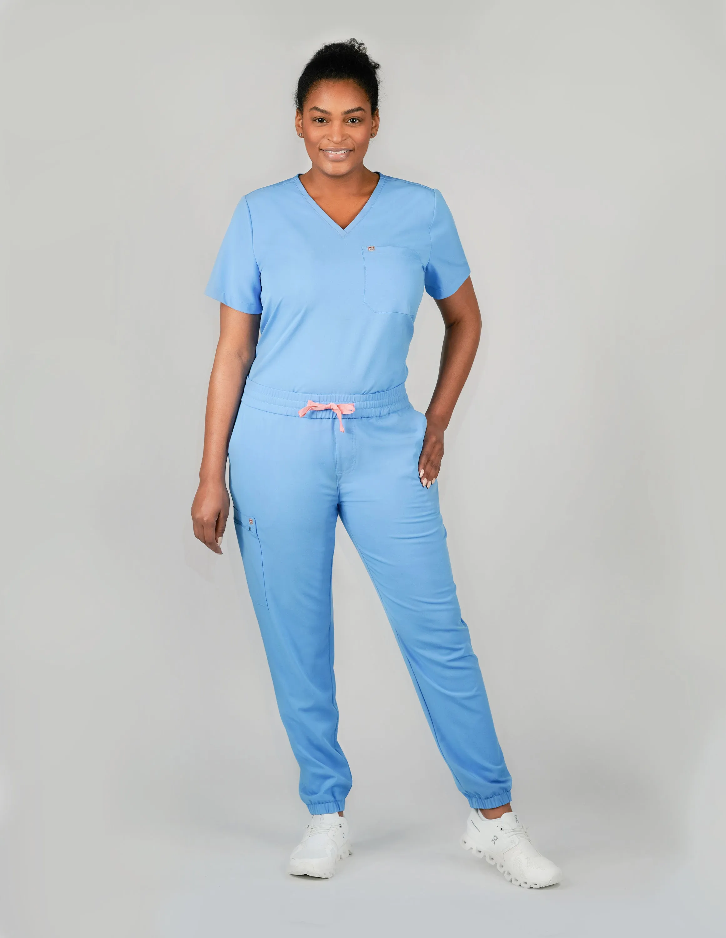Clover Jogger Women's Ceil Blue Scrub Pants sold by Create Amor product image thumbnail 2