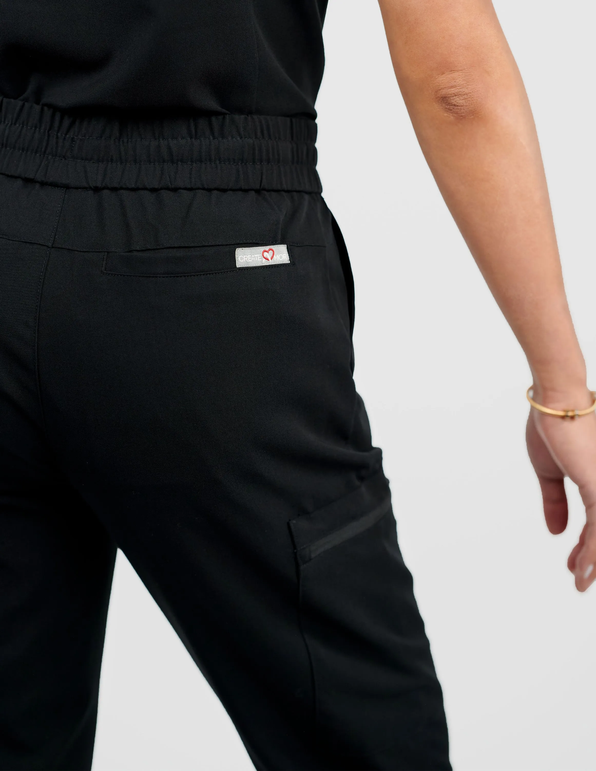 Clover Jogger Women's Black Scrub Pants sold by Create Amor product image thumbnail 5