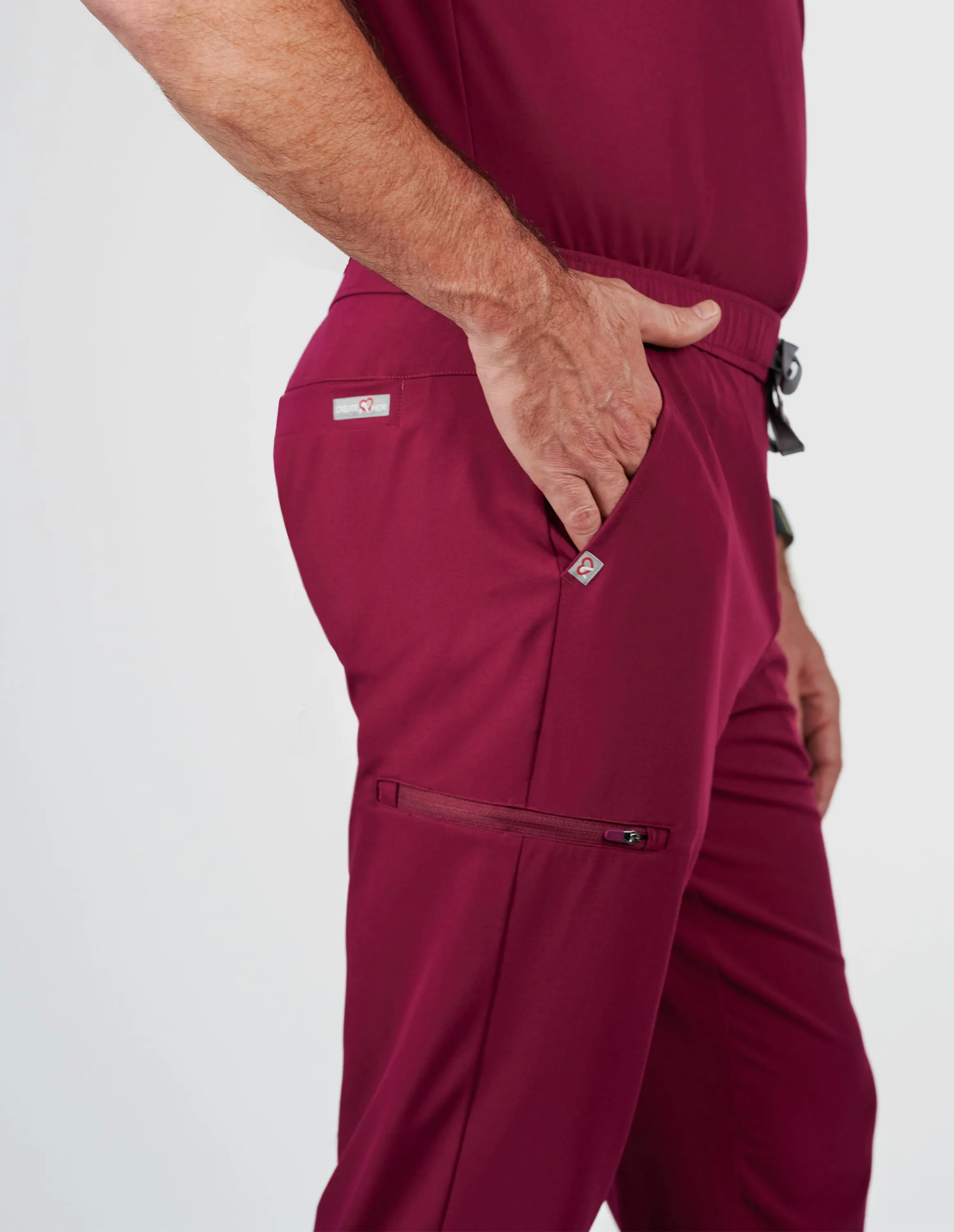 Aspen Jogger Men's Maroon Scrub Pants sold by Create Amor