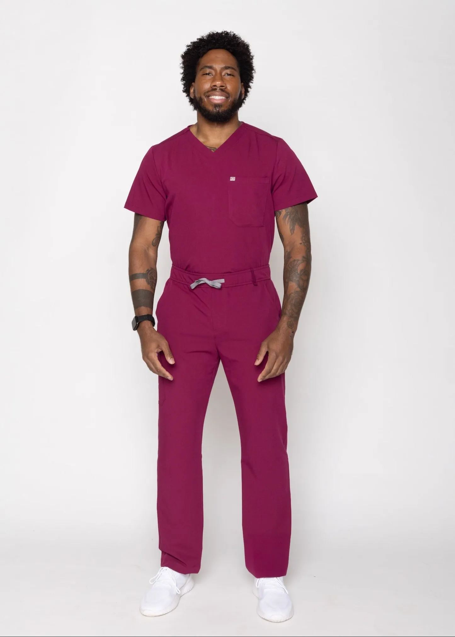 Amalfi Classic Men's Maroon Scrub Pants sold by Create Amor product image thumbnail 2