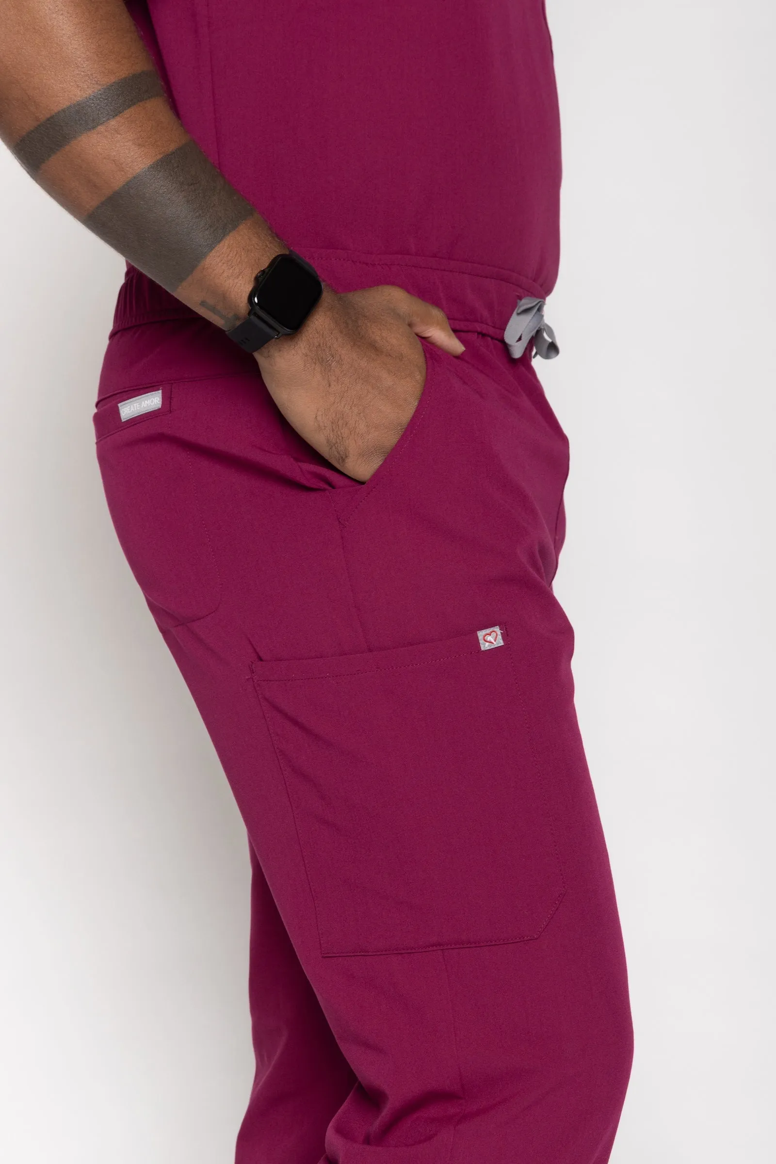 Amalfi Classic Men's Maroon Scrub Pants sold by Create Amor product image thumbnail 5