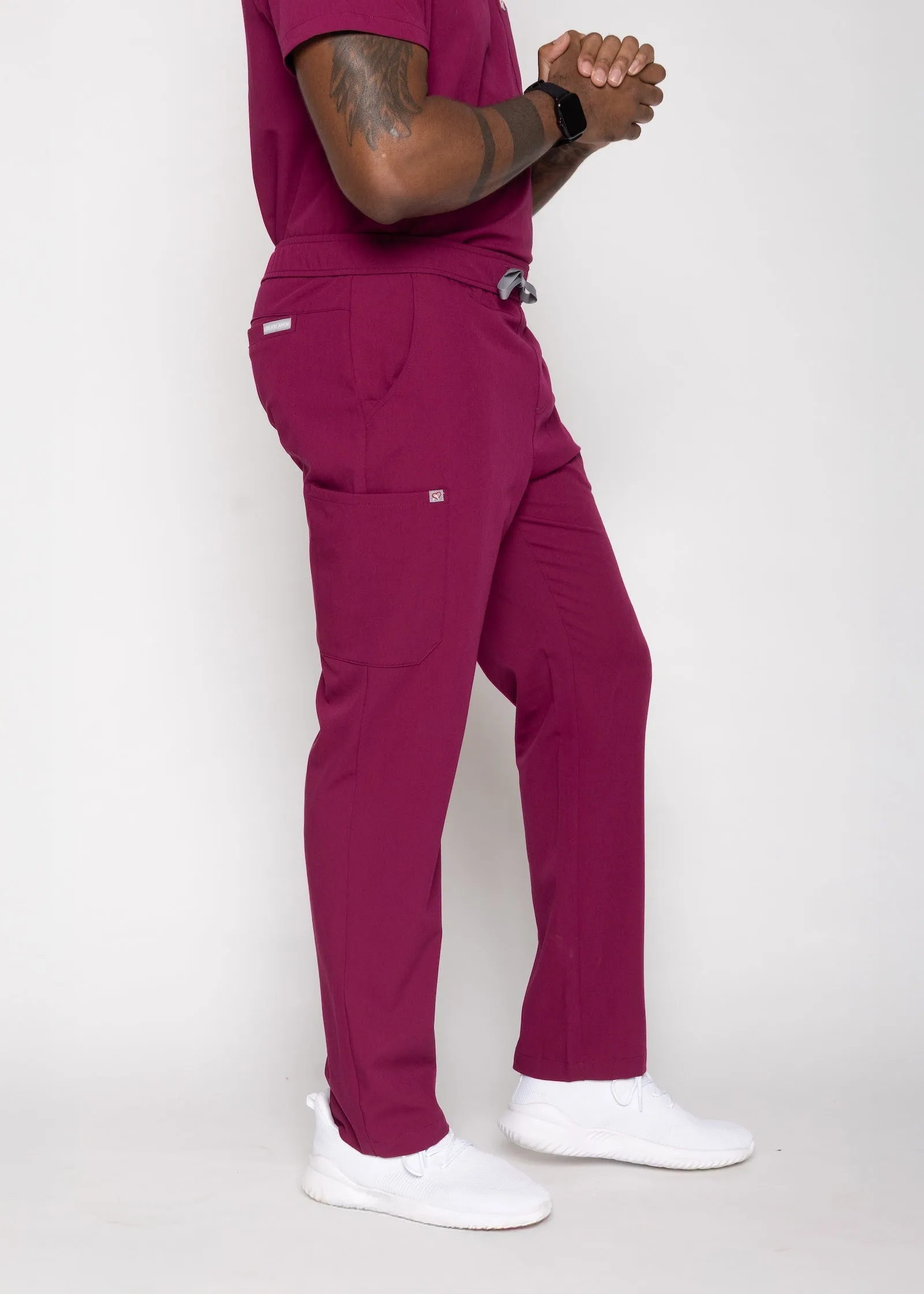 Amalfi Classic Men's Maroon Scrub Pants sold by Create Amor product image thumbnail 4