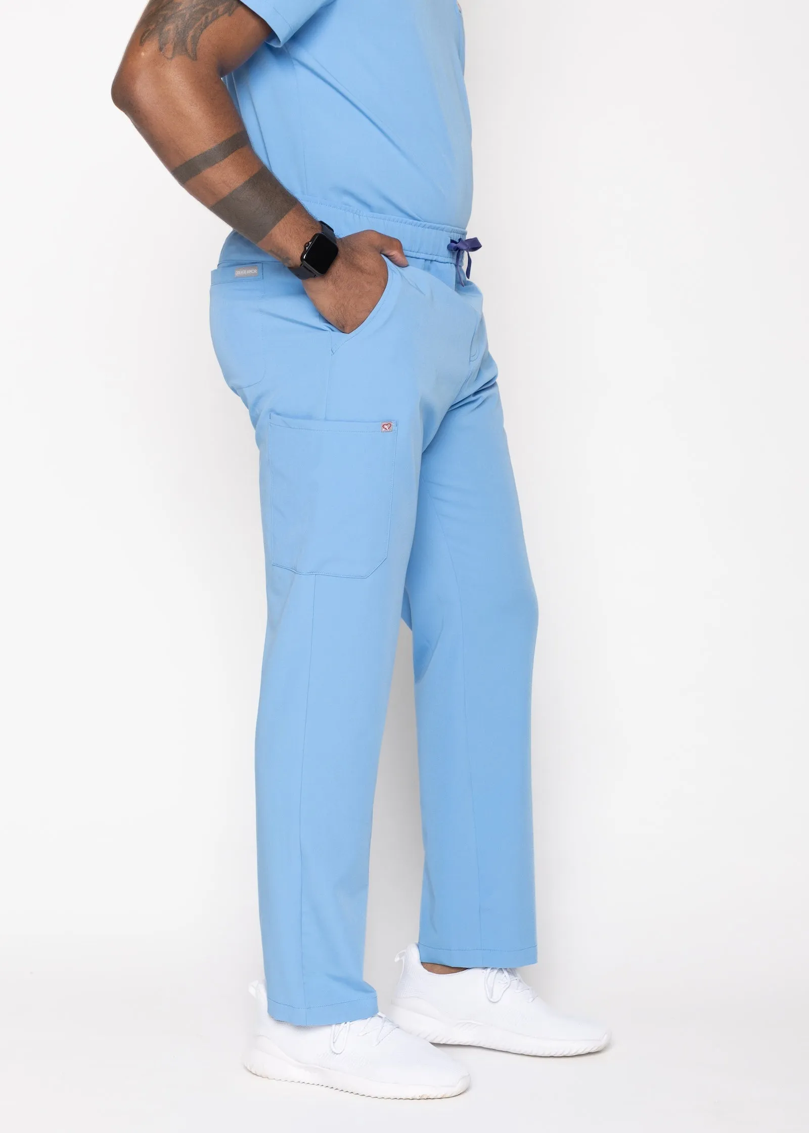 Amalfi Classic Men's Ceil Blue Scrub Pants sold by Create Amor product image thumbnail 5