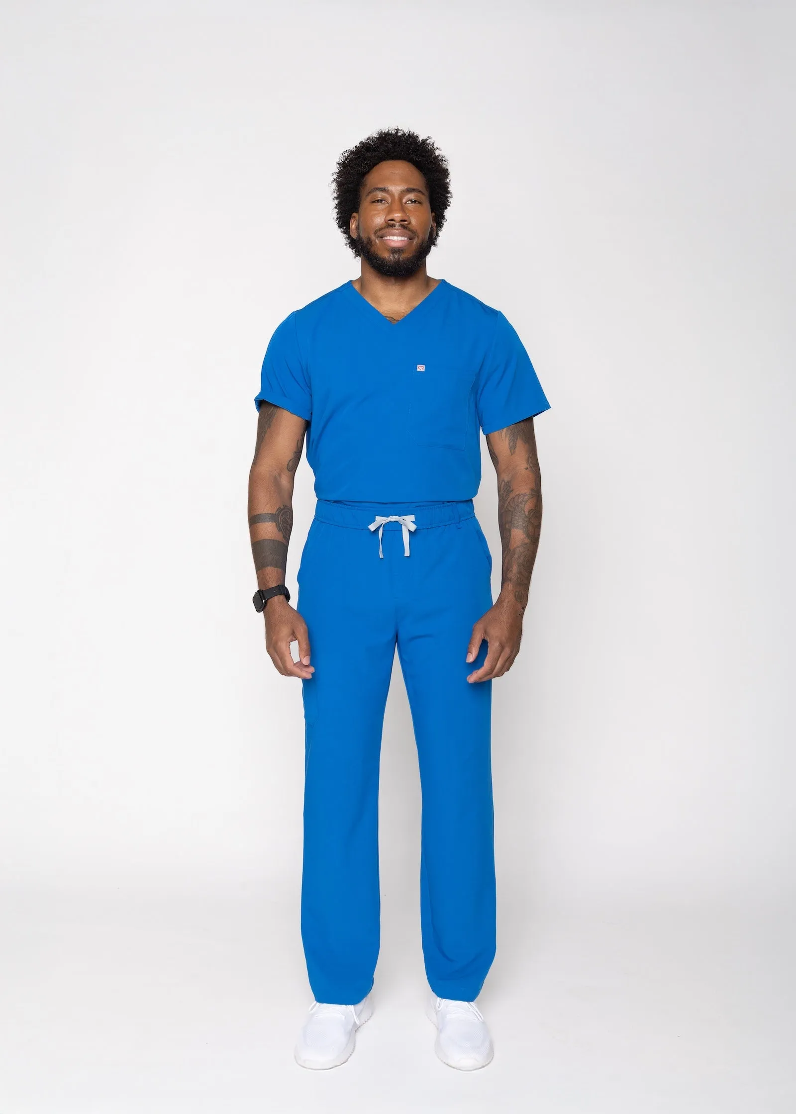 Paris One-Pocket Men's Royal Blue Scrub Top sold by Create Amor product image thumbnail 4