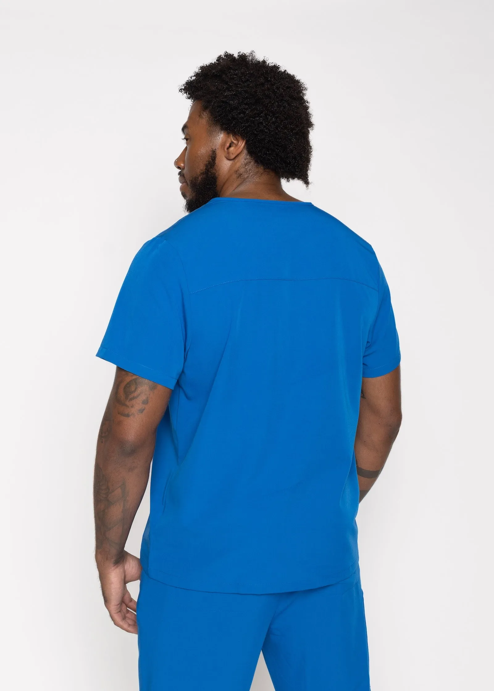 Paris One-Pocket Men's Royal Blue Scrub Top sold by Create Amor product image thumbnail 3