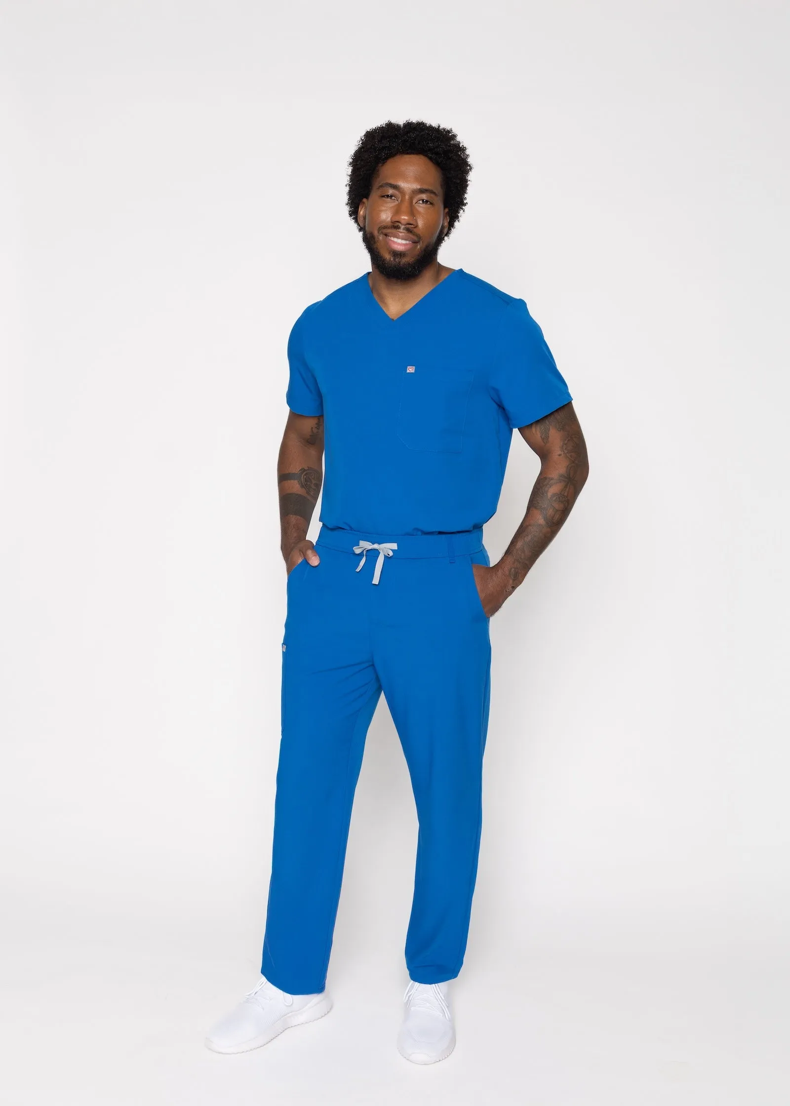 Paris One-Pocket Men's Royal Blue Scrub Top sold by Create Amor product image thumbnail 2