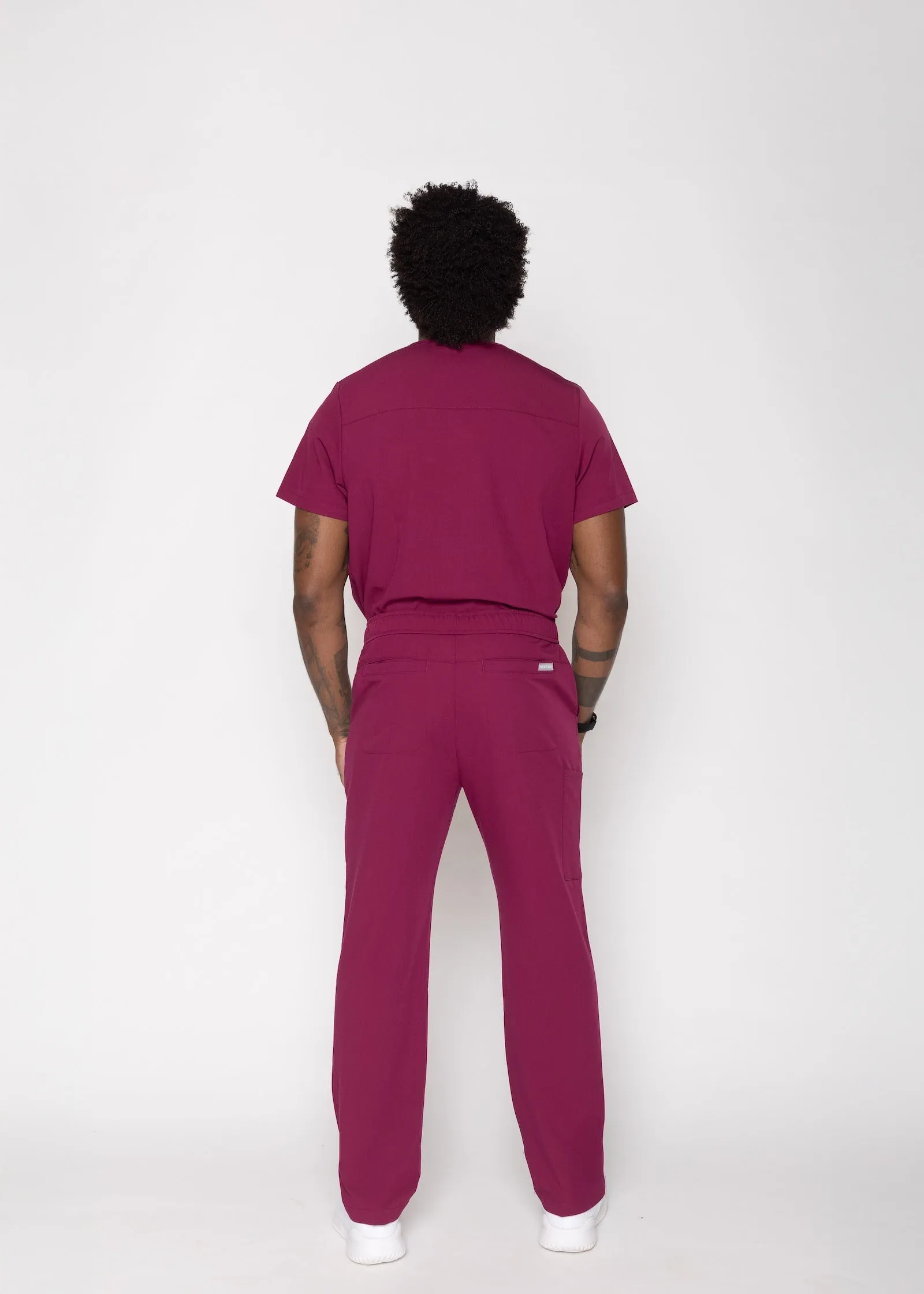 Paris One-Pocket Men's Maroon Scrub Top sold by Create Amor product image thumbnail 5