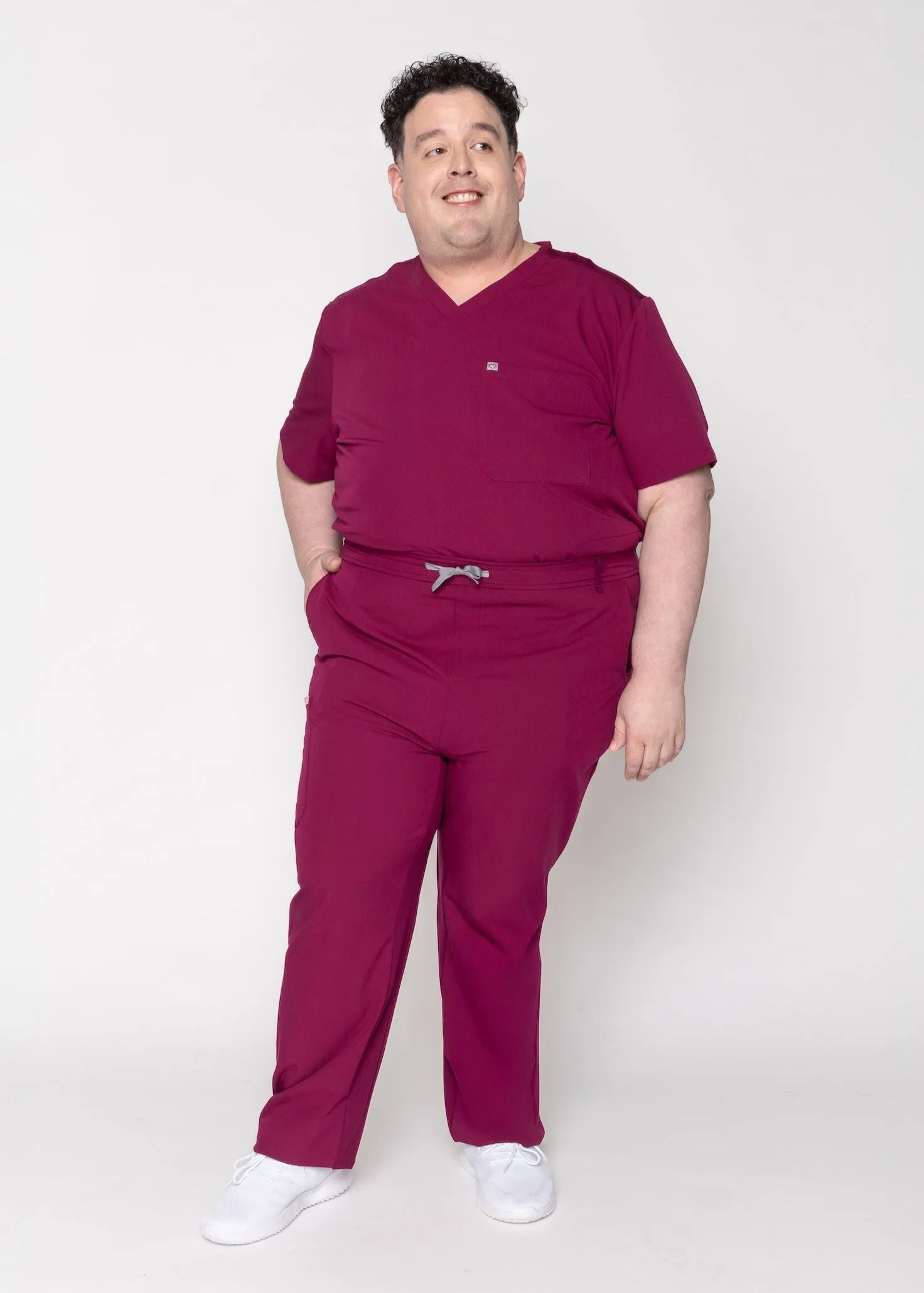 Paris One-Pocket Men's Maroon Scrub Top sold by Create Amor product image thumbnail 2