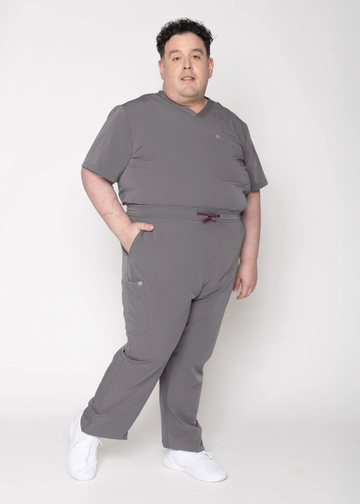 Paris One-Pocket Men's Charcoal Scrub Top sold by Create Amor product image thumbnail 3