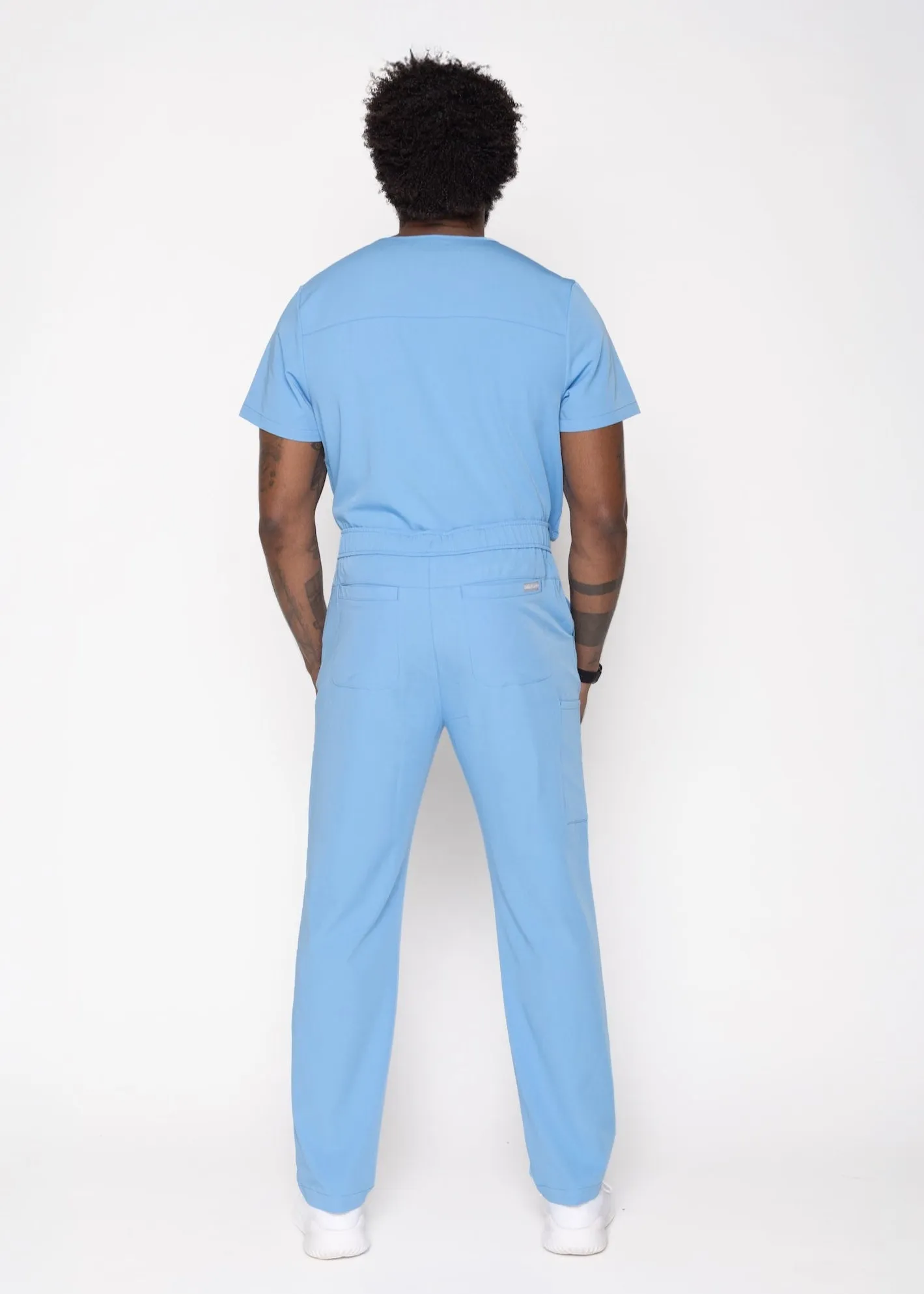 Paris One-Pocket Men's Ceil Blue Scrub Top sold by Create Amor product image thumbnail 3