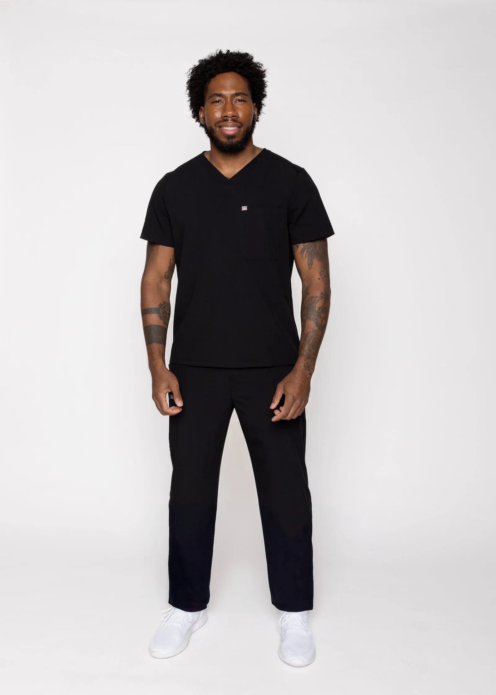 Paris One-Pocket Men's Black Scrub Top sold by Create Amor product image thumbnail 2