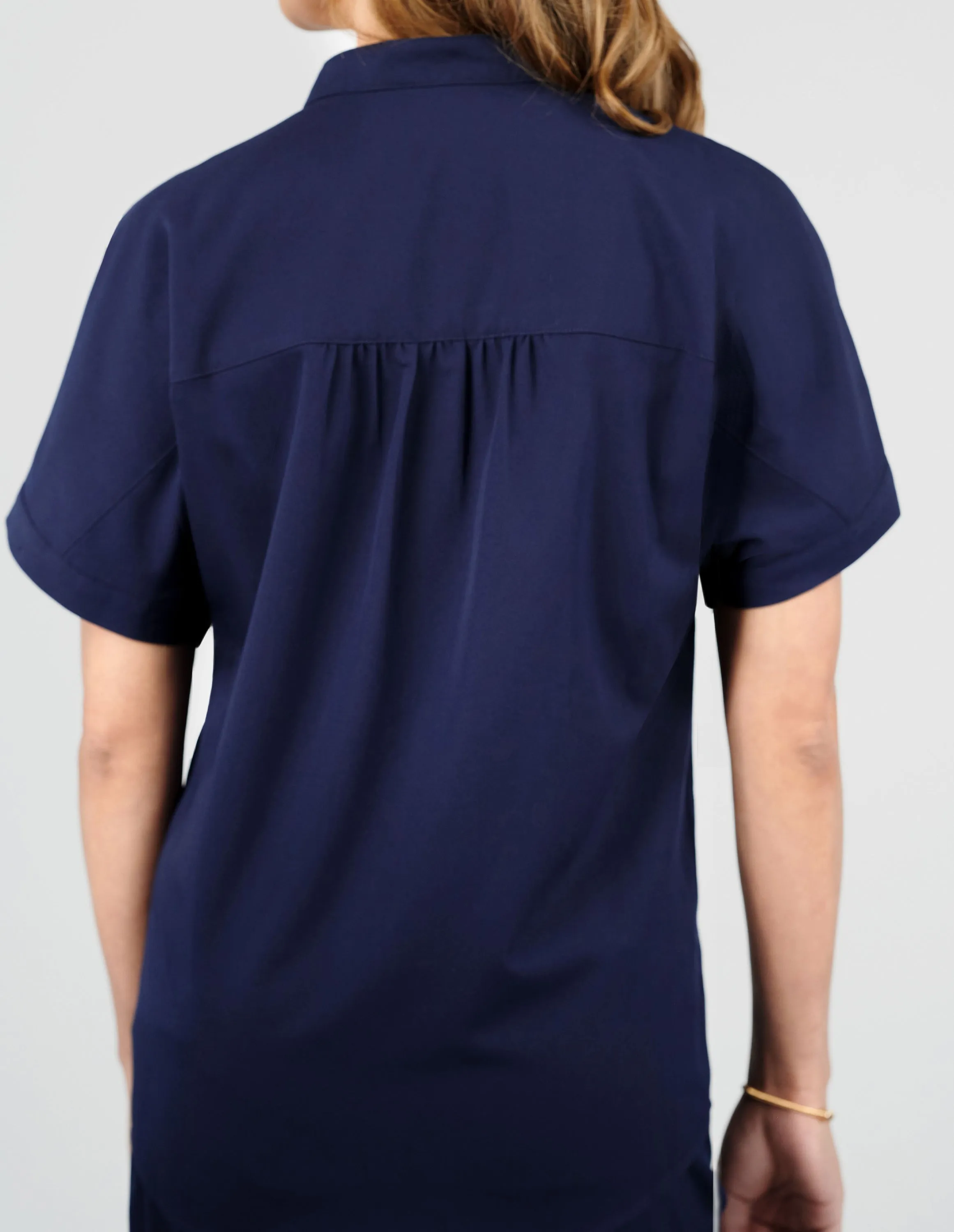 Orchid Three-Pocket Women's Navy Scrub Top sold by Create Amor product image thumbnail 3