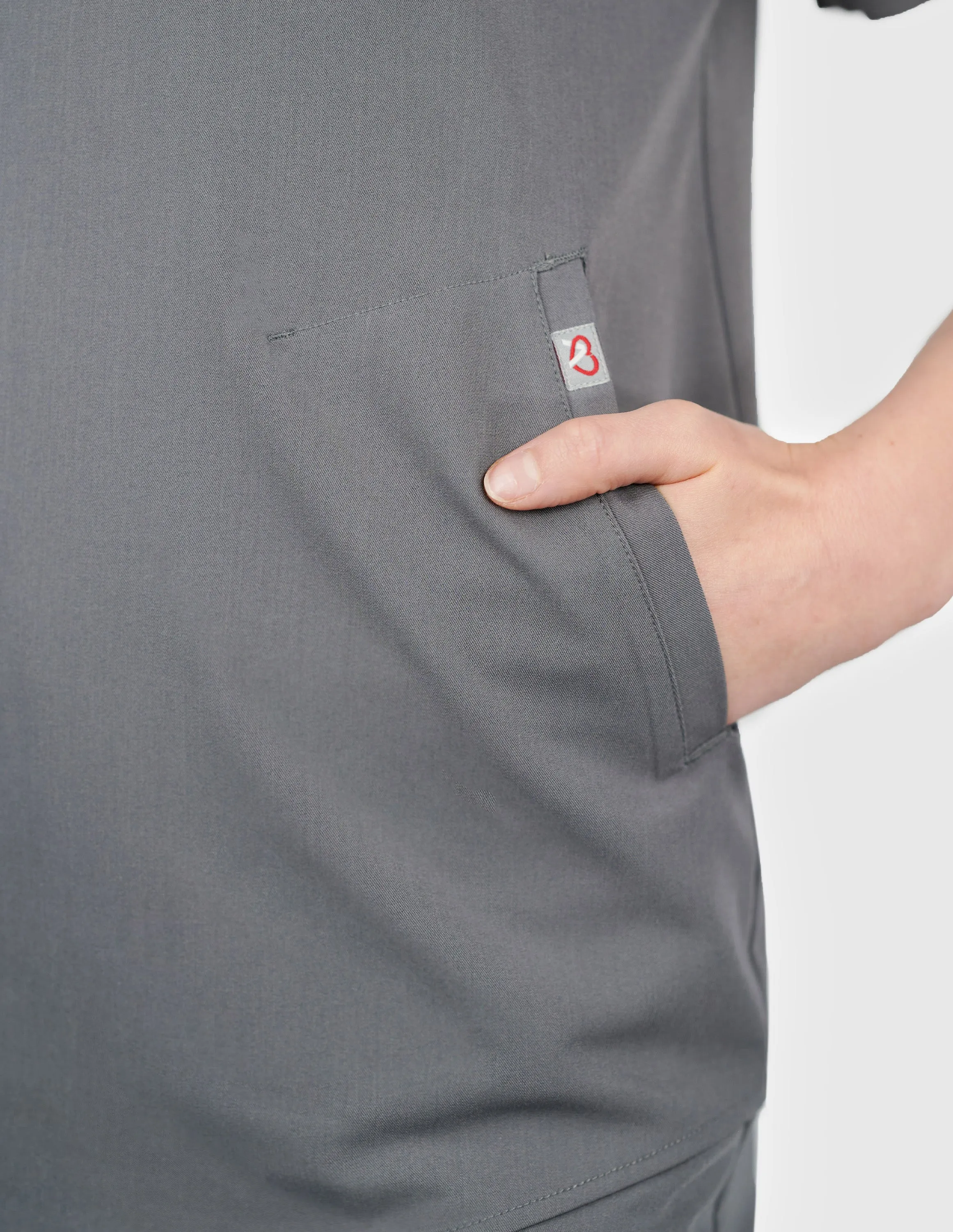 Orchid Three-Pocket Women's Charcoal Scrub Top sold by Create Amor product image thumbnail 3