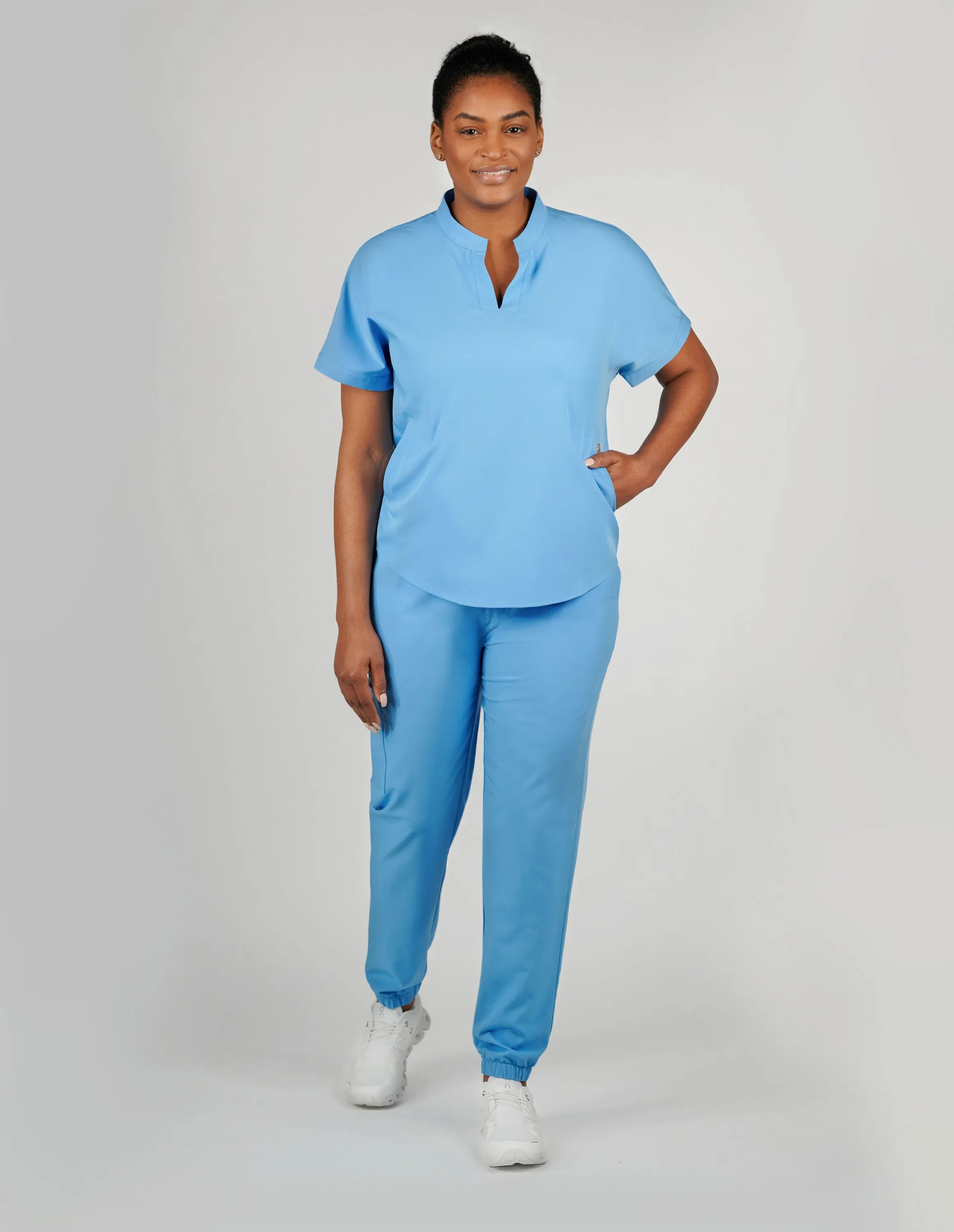 Orchid Three-Pocket Women's Ceil Blue Scrub Top sold by Create Amor product image thumbnail 2