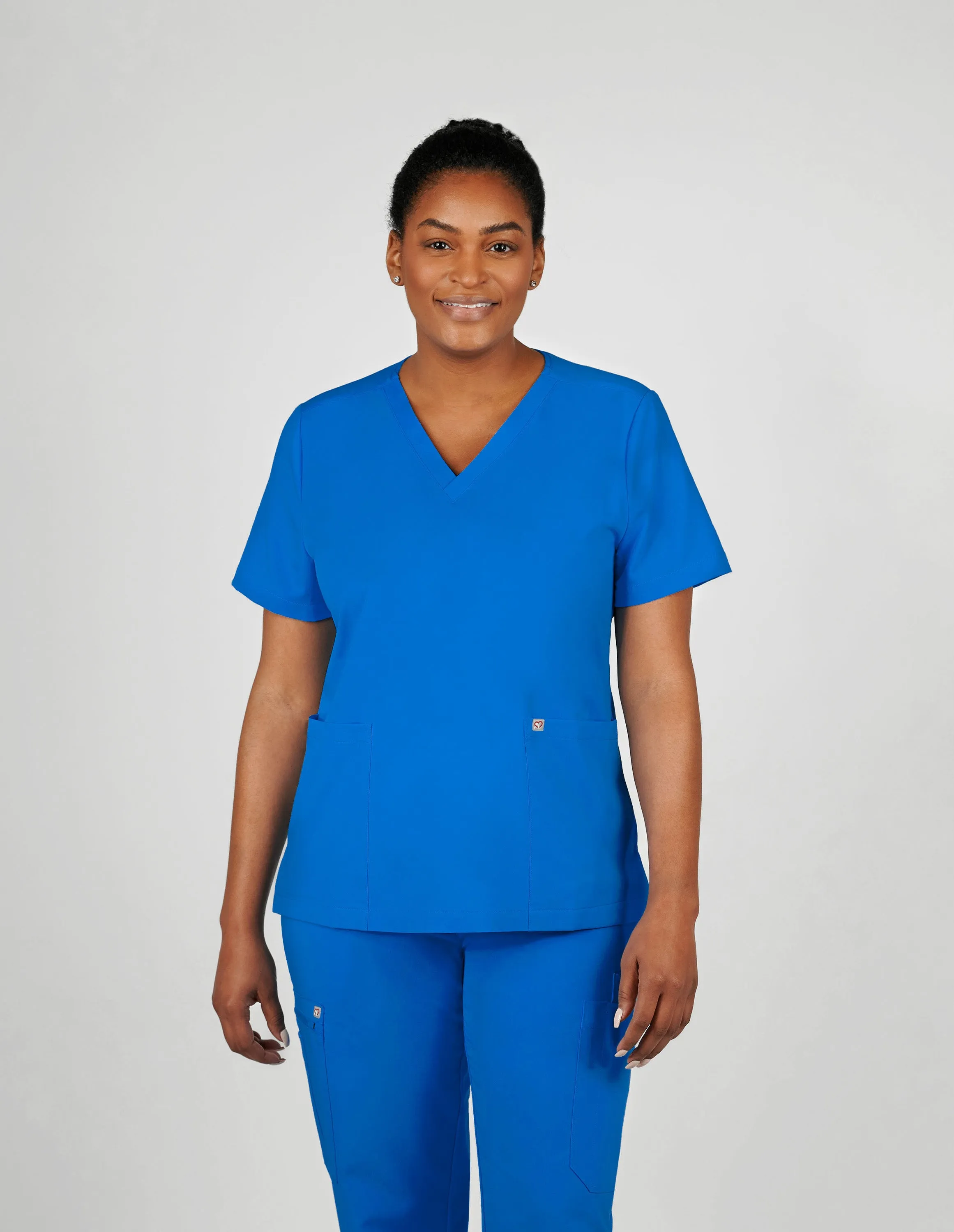 Iris Five-Pocket Women's Royal Blue Scrub Top sold by Create Amor product image thumbnail 2
